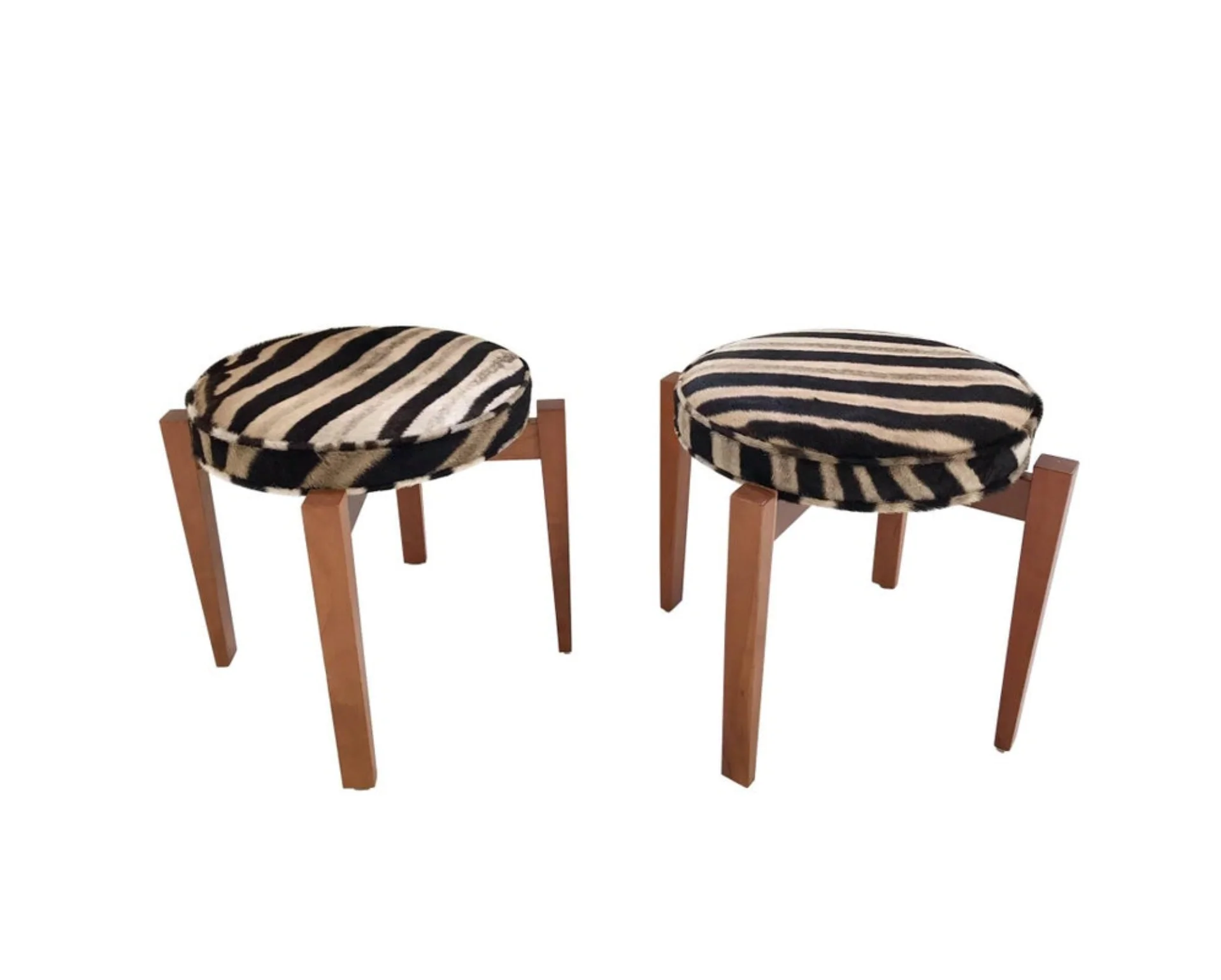 Stools in Zebra Hide, pair - Image 6