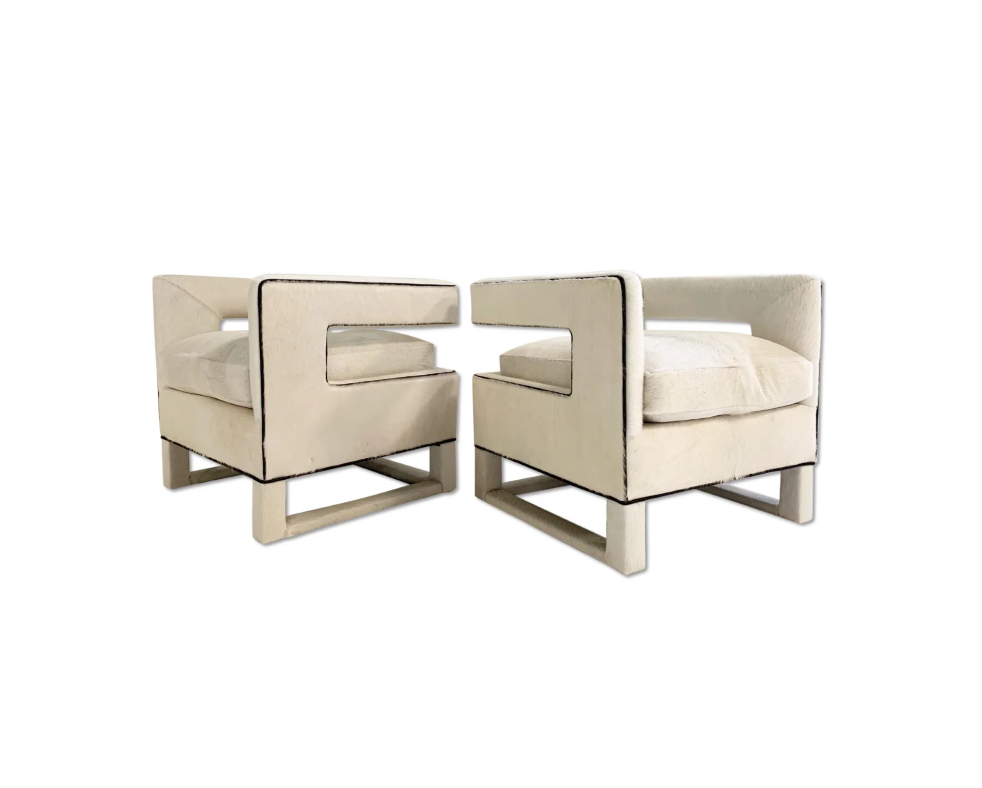 Cube Chairs in Brazilian Cowhide, pair - Image 11