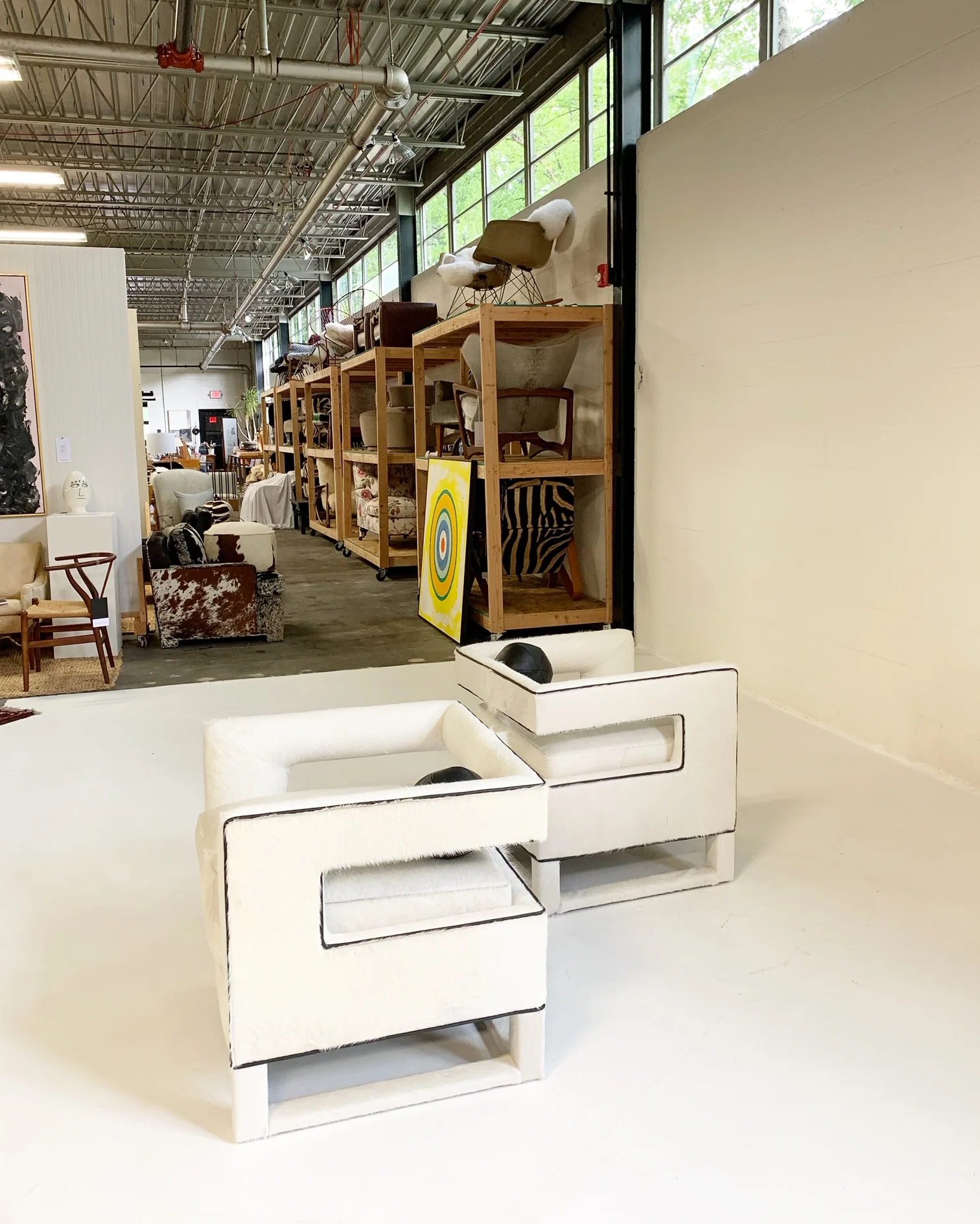 Cube Chairs in Brazilian Cowhide, pair - Image 12