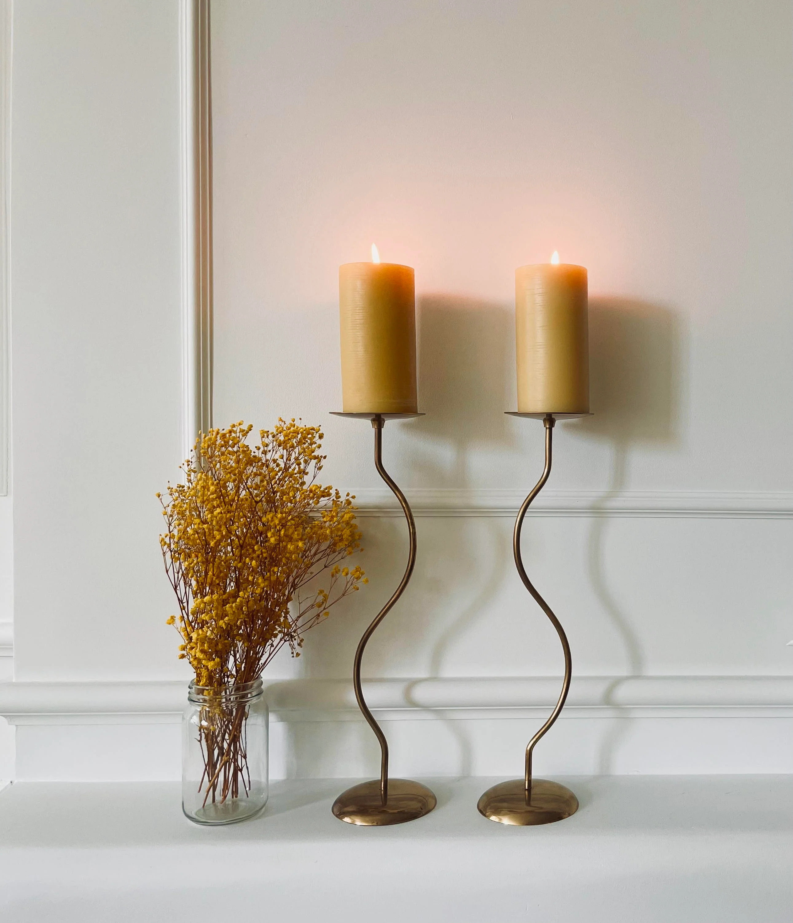 Dancing Duo Brass Candlesticks, Pair - Image 6