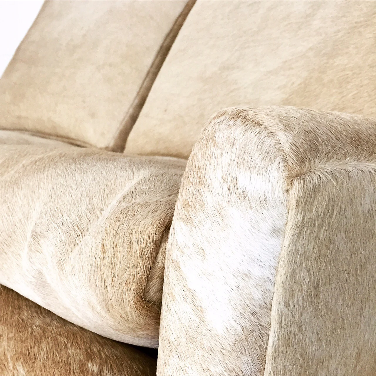 Danish Style Loveseat in Brazilian Cowhide - Image 2