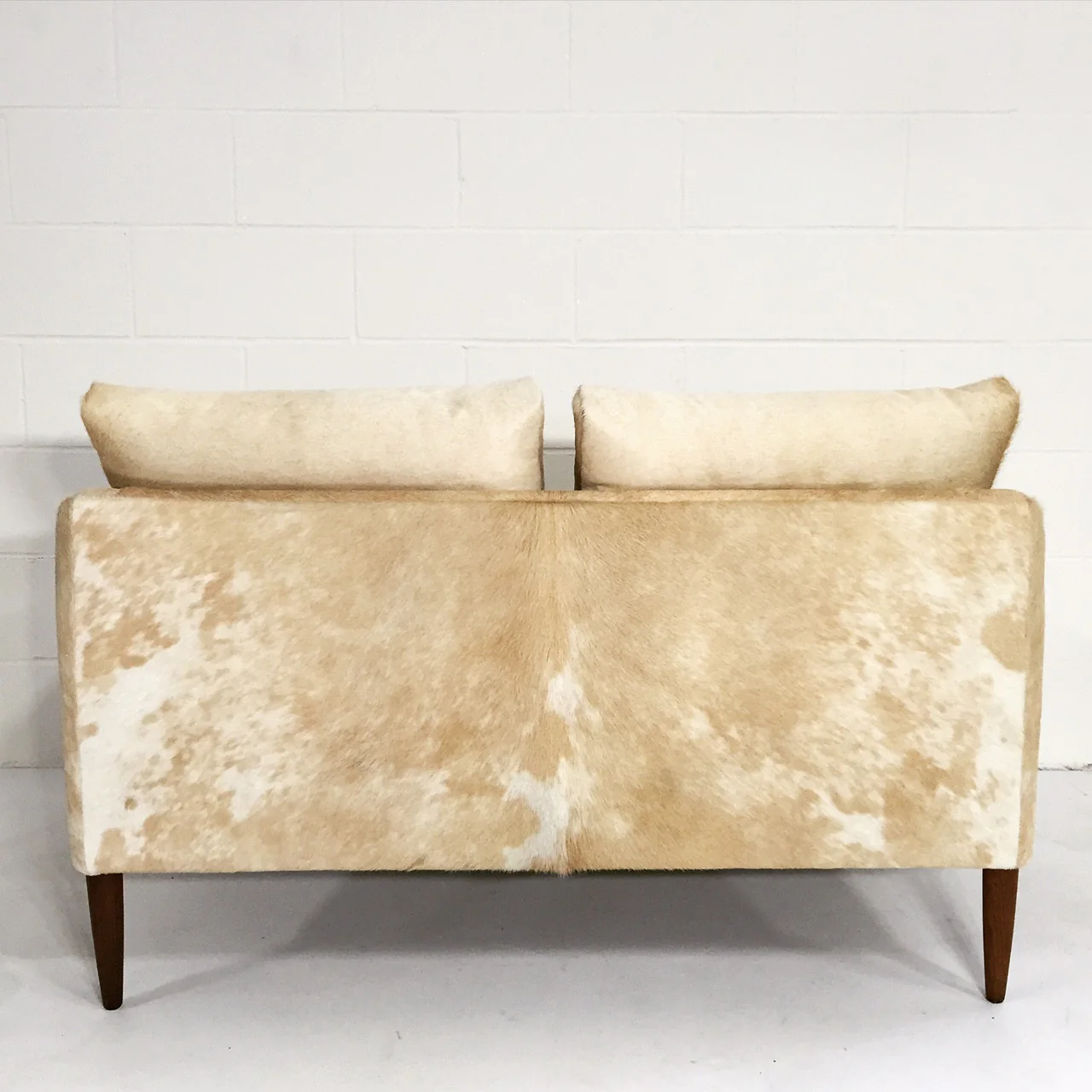 Danish Style Loveseat in Brazilian Cowhide - Image 5