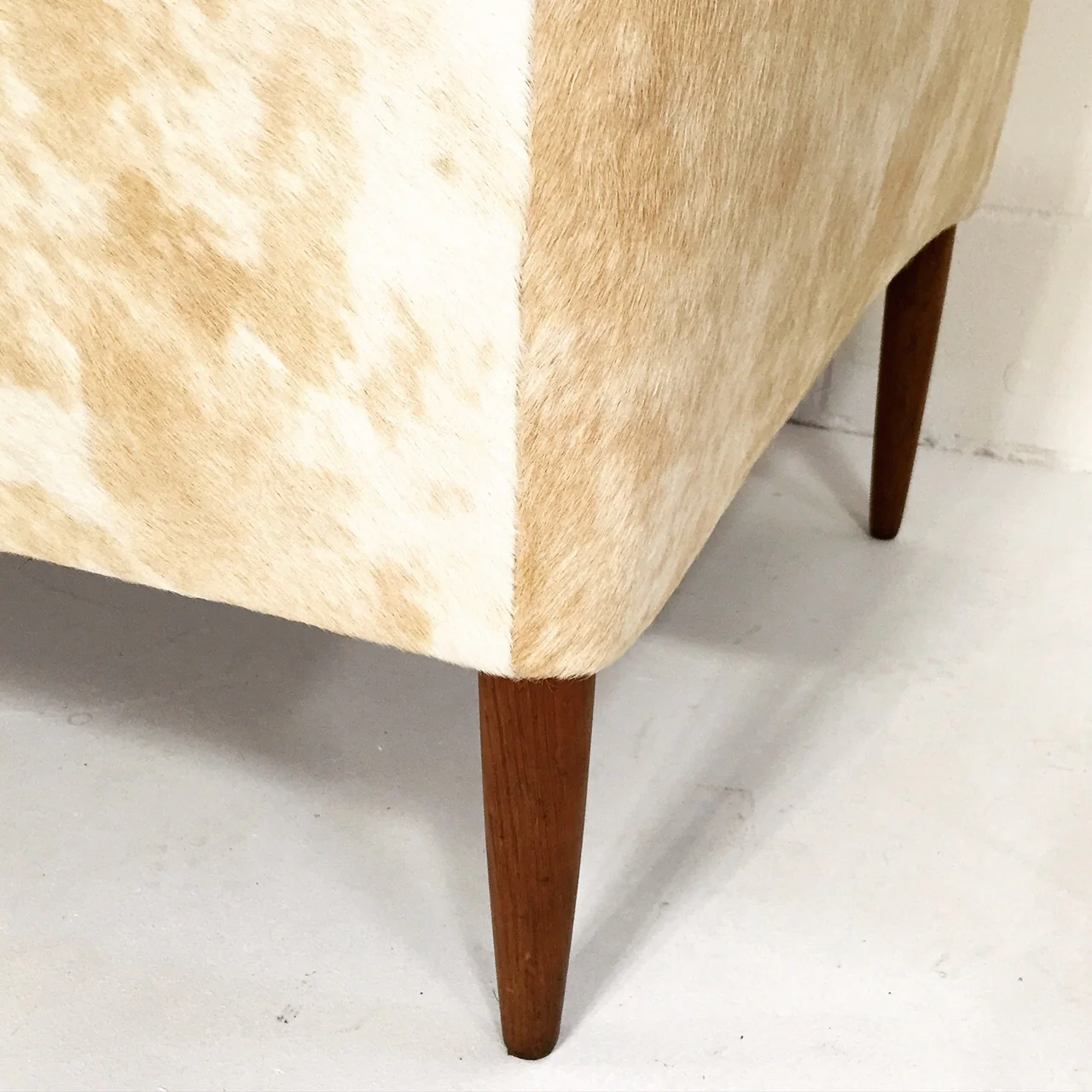 Danish Style Loveseat in Brazilian Cowhide - Image 6