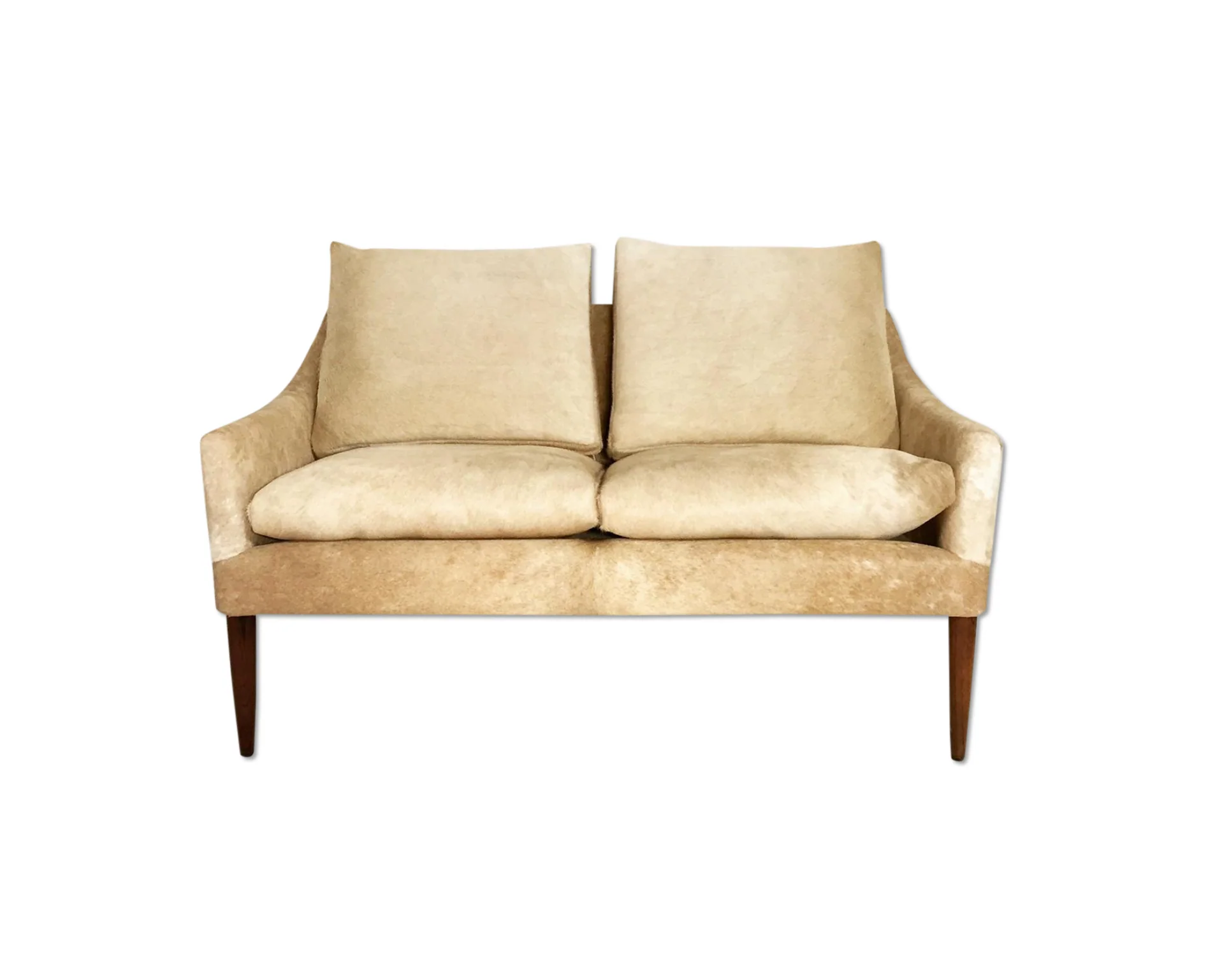 Danish Style Loveseat in Brazilian Cowhide - Image 7