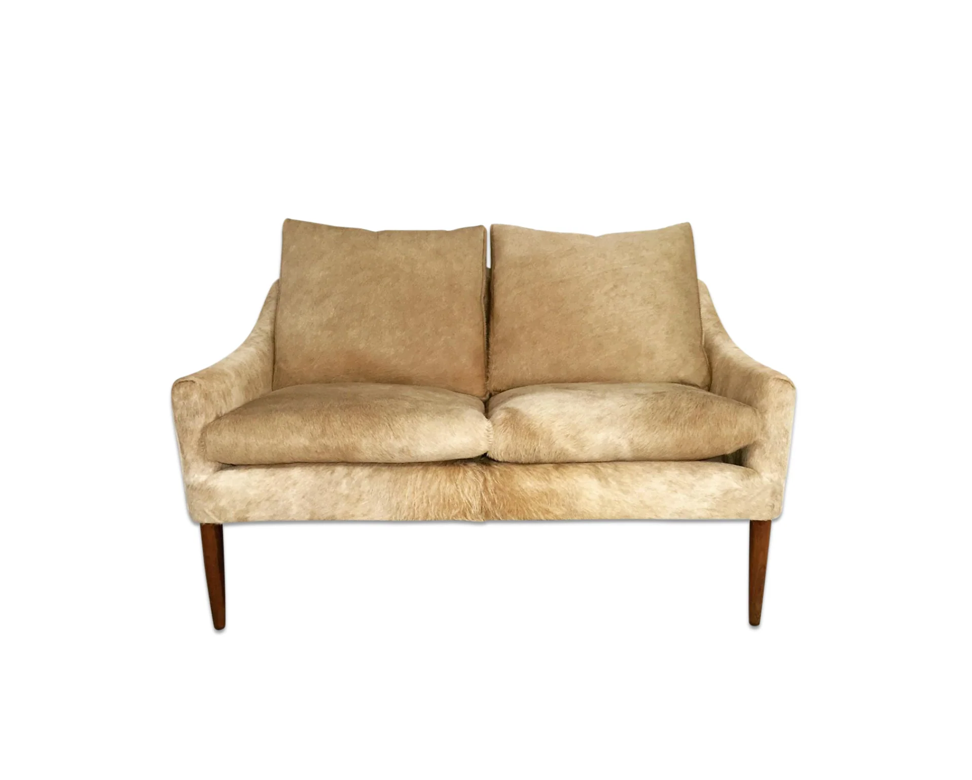 Danish Style Loveseat in Brazilian Cowhide - Image 7