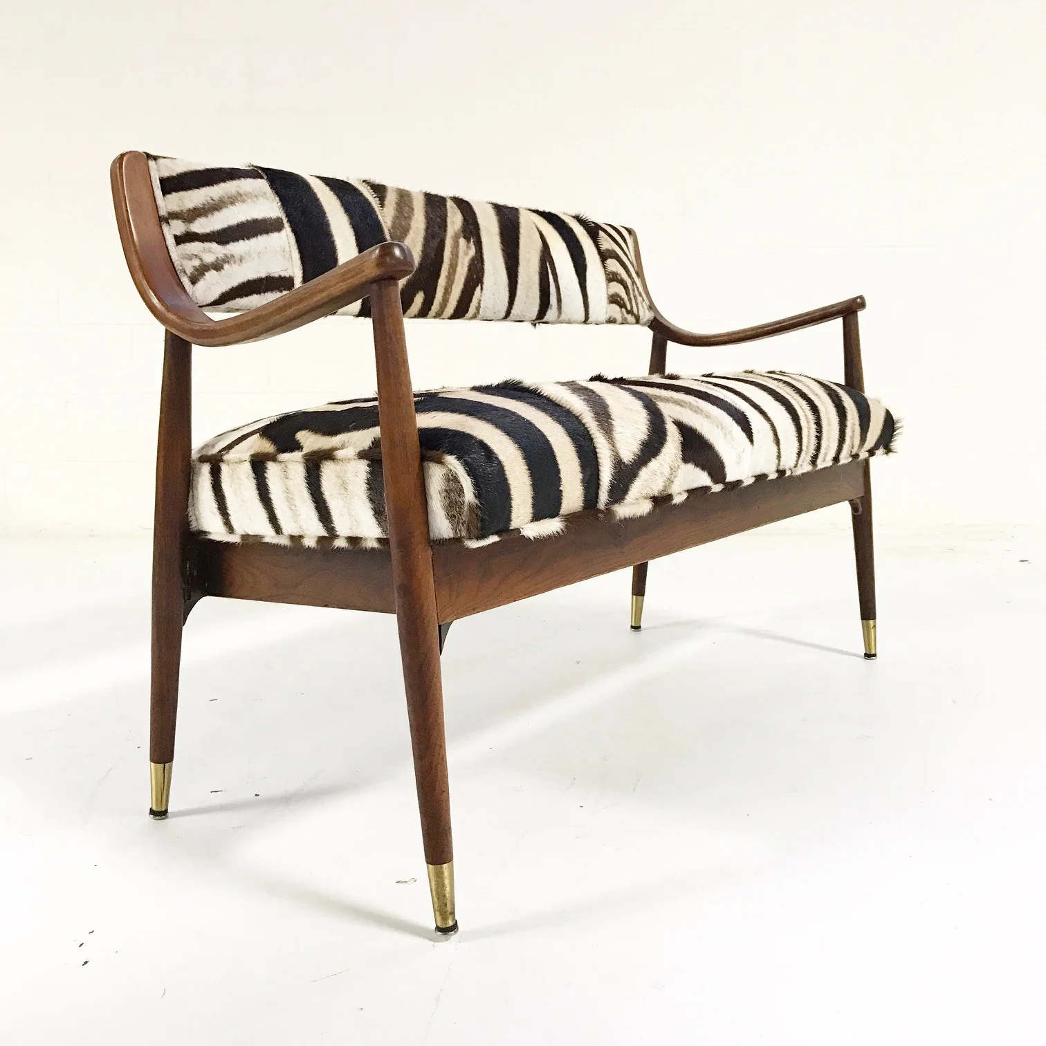 Danish Style Settee in Zebra Hide