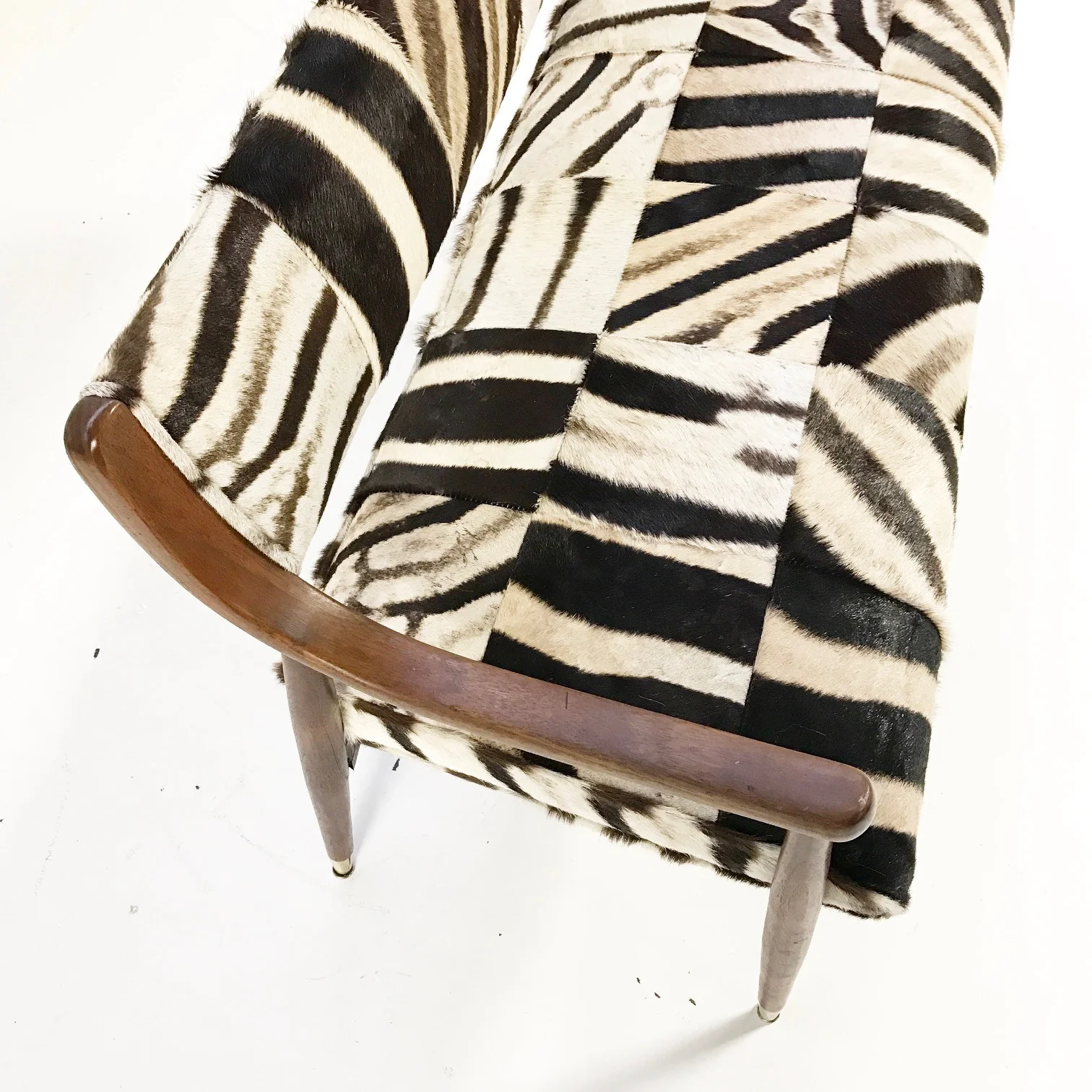 Danish Style Settee in Zebra Hide - Image 6
