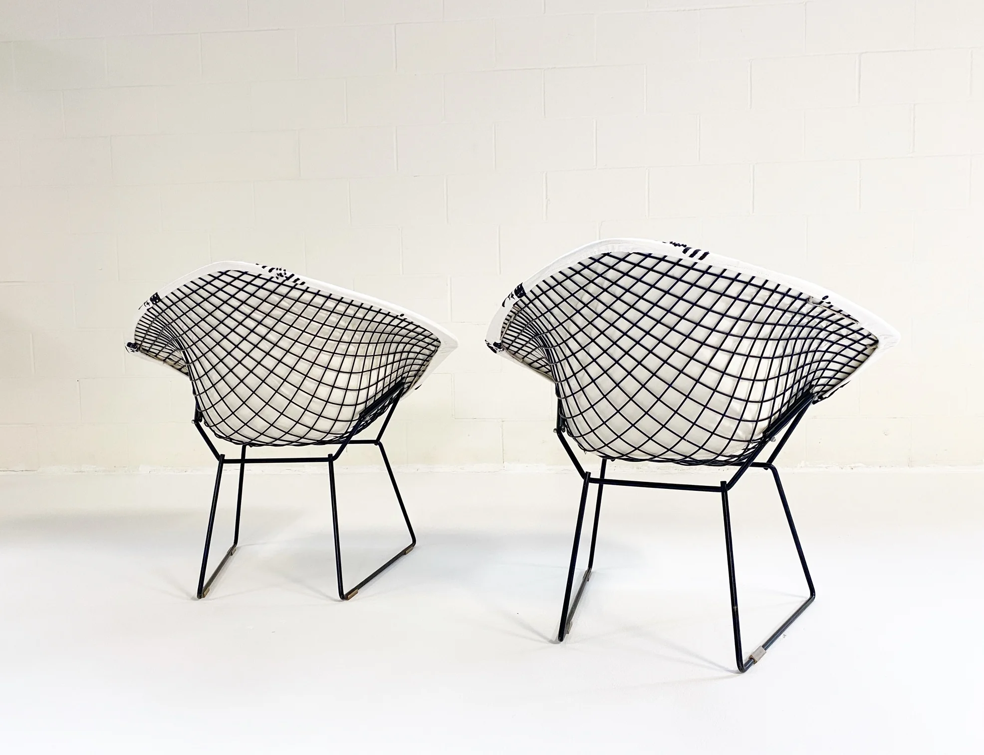 Diamond Chairs in Schumacher Embroidered Linen - Image 2