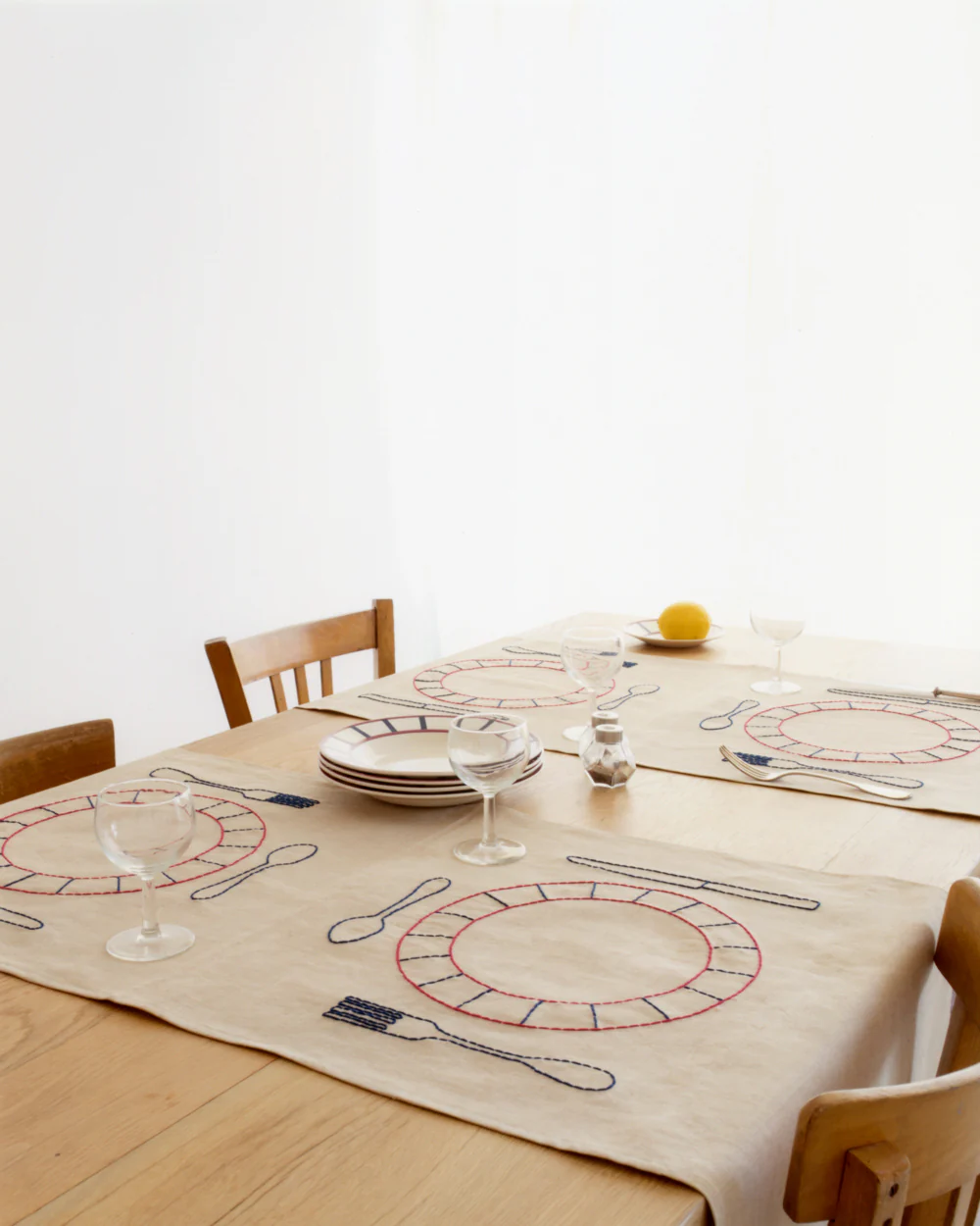 Double Placemats Assiettes Béarn - Navy and Burgundy - Image 6