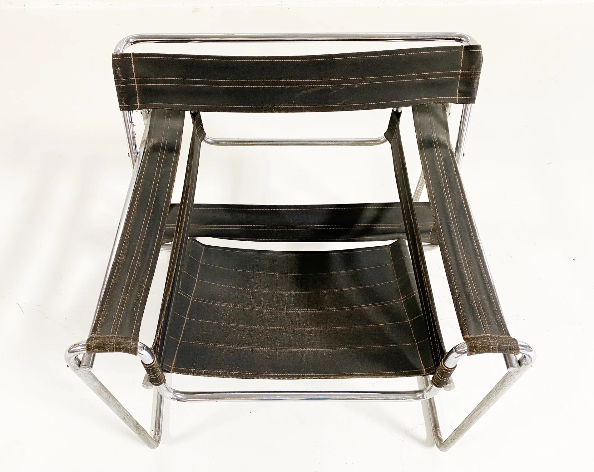 Early Canvas Model B3 "Wassily" Chair, Black Eisengarn Canvas - Image 3