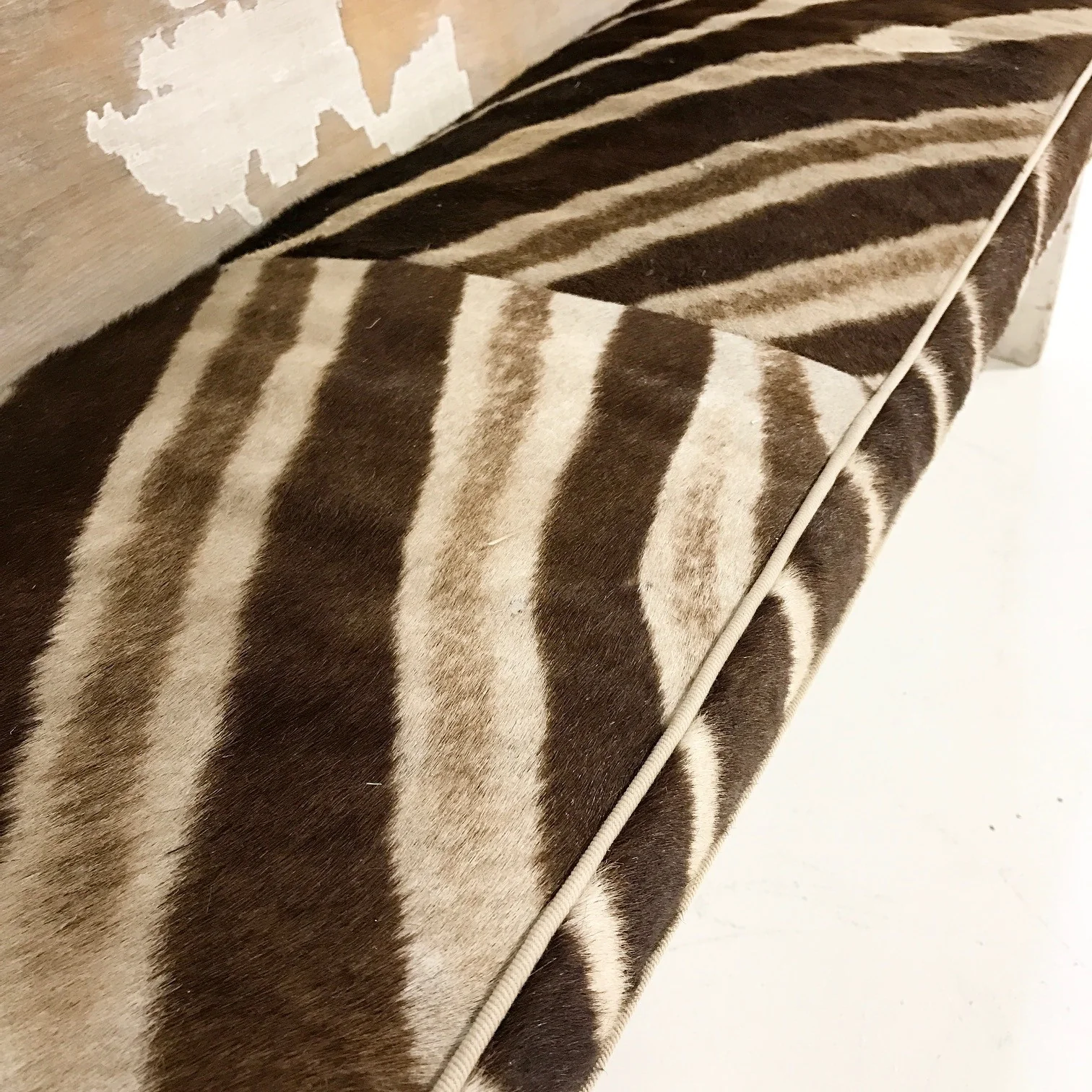 Early Church Pew with Zebra Cushion - Image 2