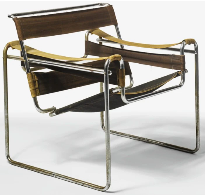 Early Canvas Model B3 "Wassily" Chair, Green Eisengarn Canvas - Image 3