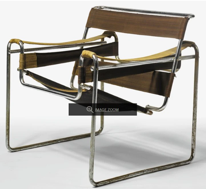 Early Canvas Model B3 "Wassily" Chair, Green Eisengarn Canvas - Image 4
