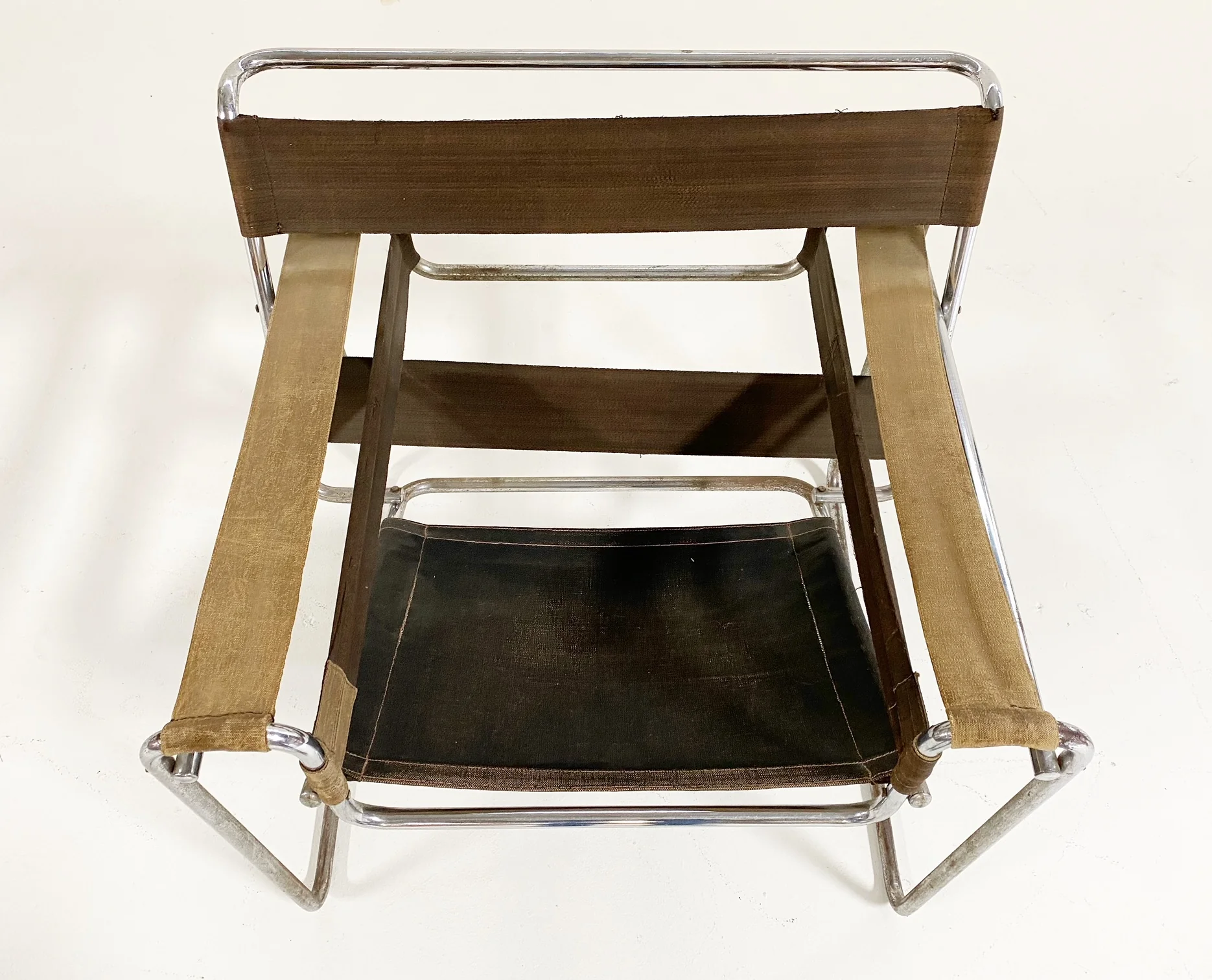 Early Canvas Model B3 "Wassily" Chair, Green Eisengarn Canvas - Image 8