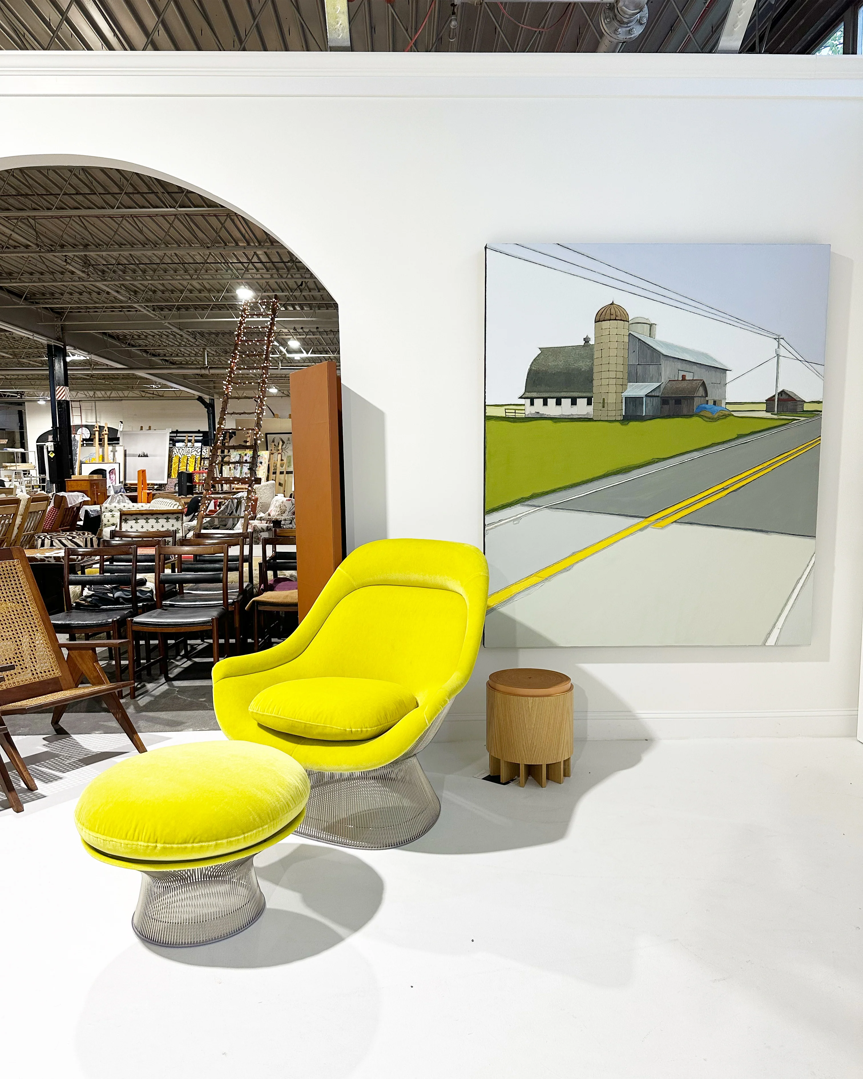 Easy Chair and Ottoman in Dedar Mohair Velvet - Image 3