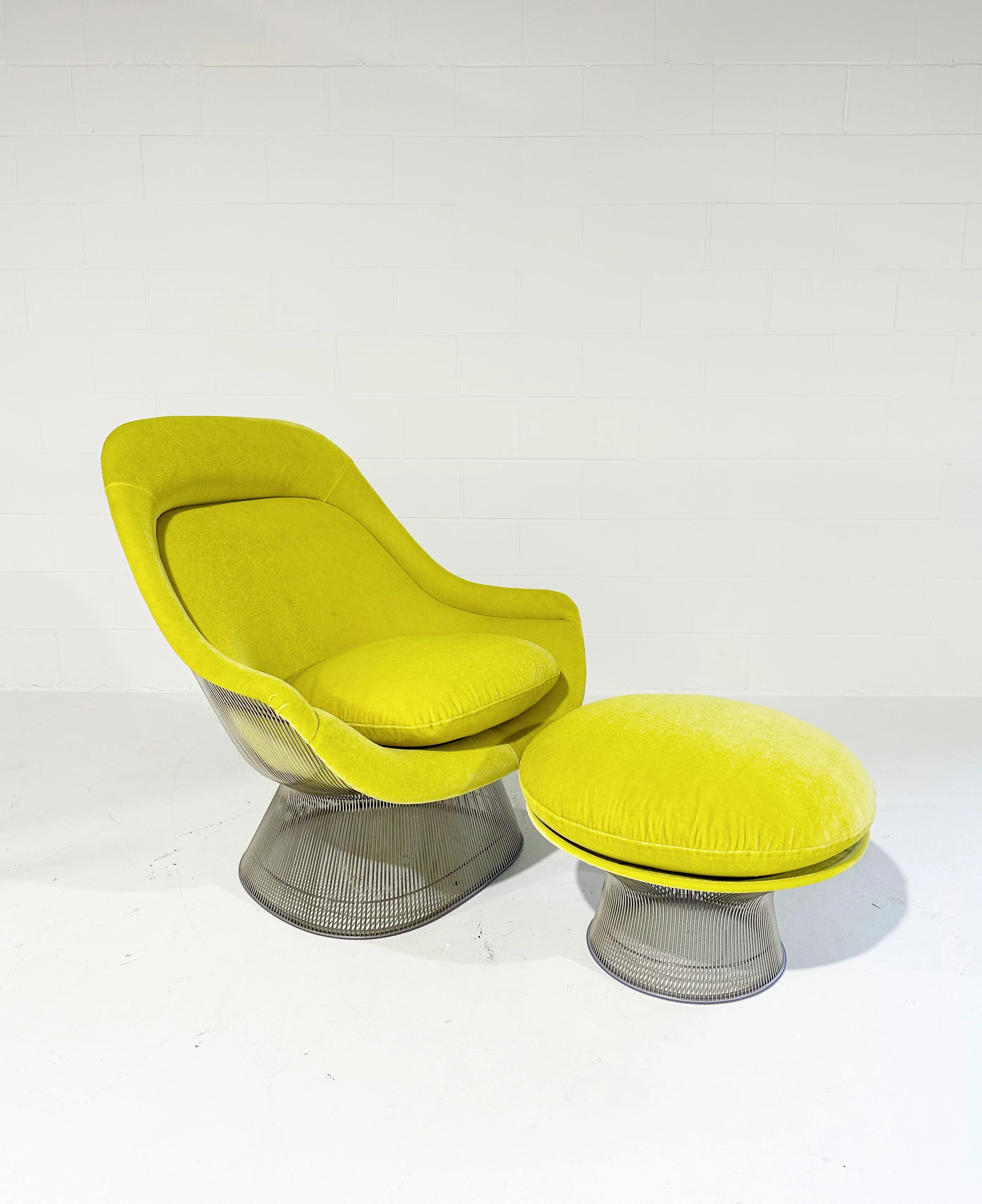 Easy Chair and Ottoman in Dedar Mohair Velvet - Image 5