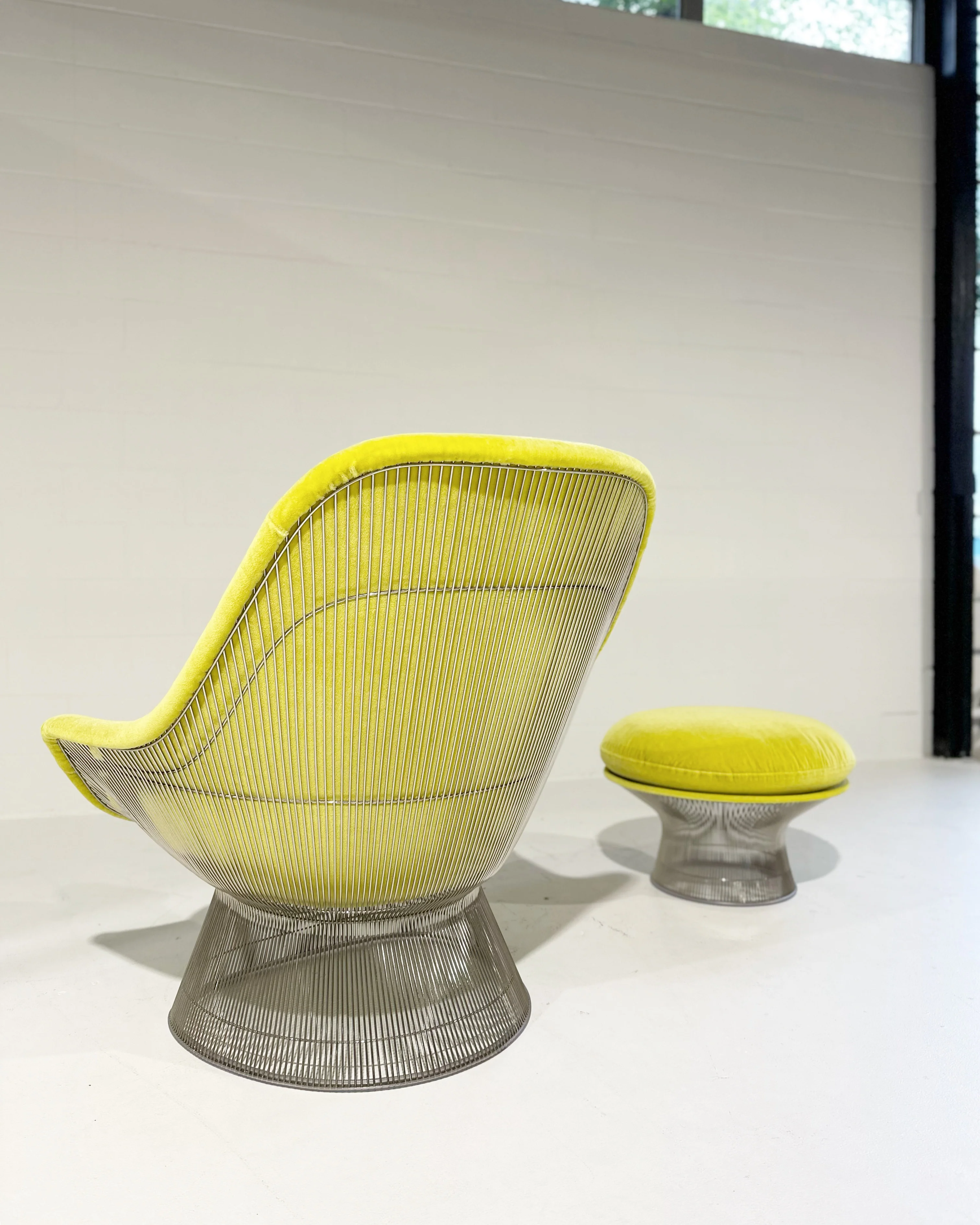 Easy Chair and Ottoman in Dedar Mohair Velvet - Image 6
