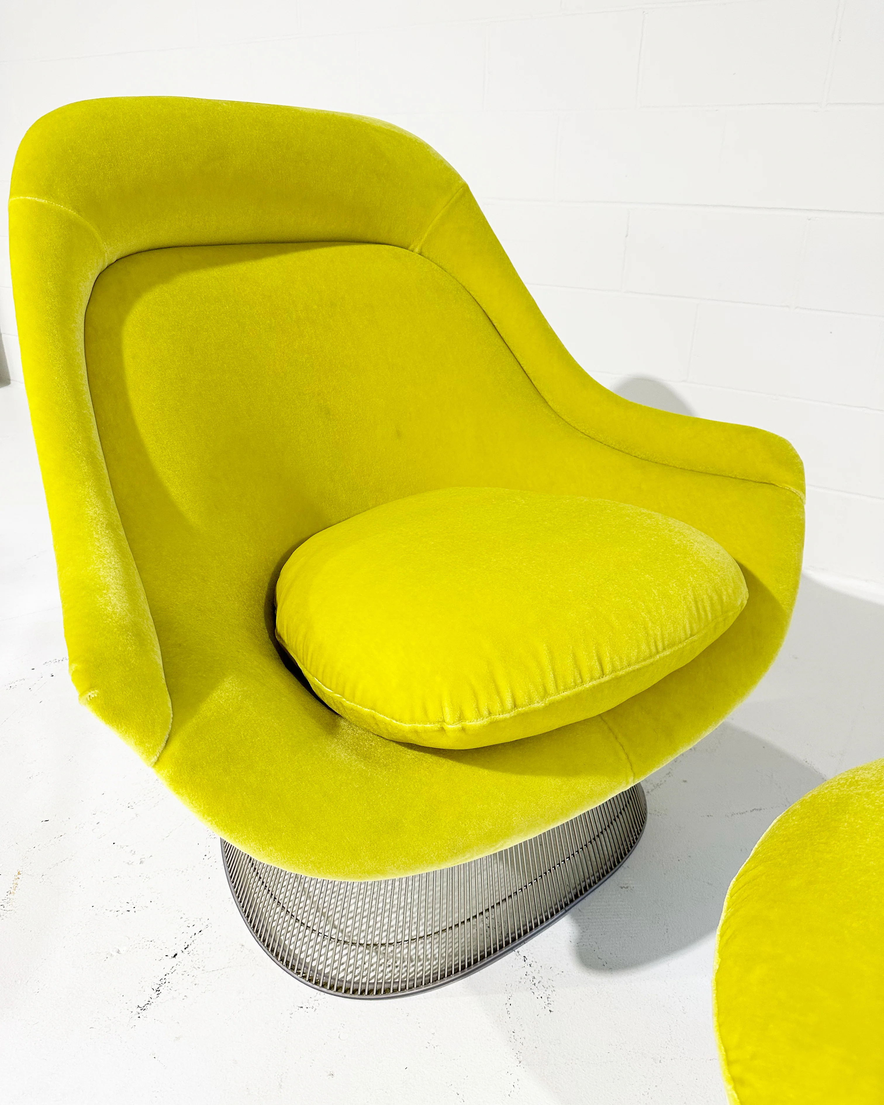 Easy Chair and Ottoman in Dedar Mohair Velvet - Image 7