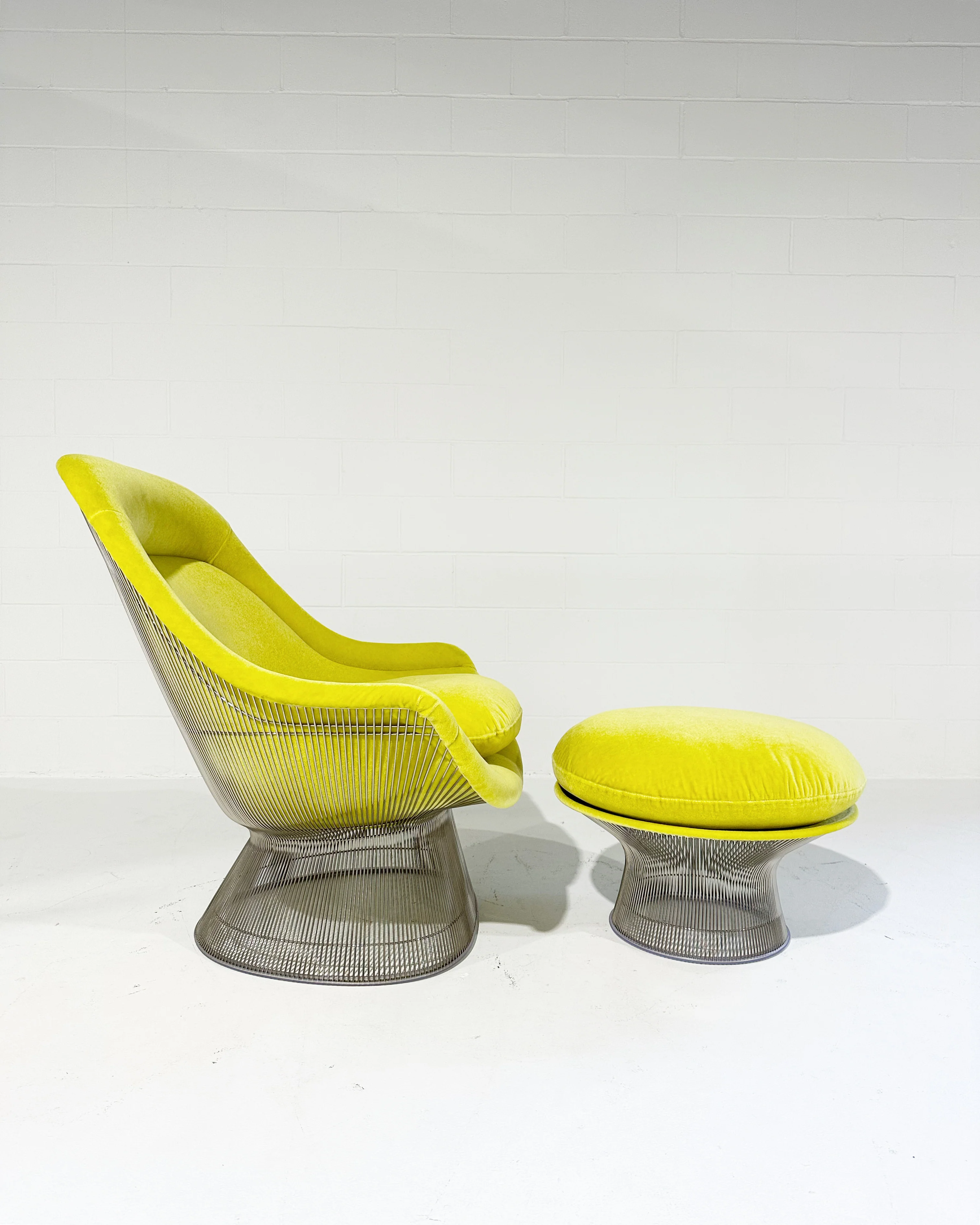 Easy Chair and Ottoman in Dedar Mohair Velvet - Image 8
