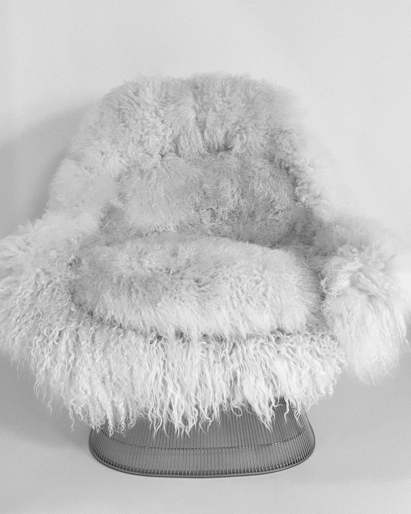 Easy Chair and Ottoman in Gotland Sheepskin and Leather - Image 11