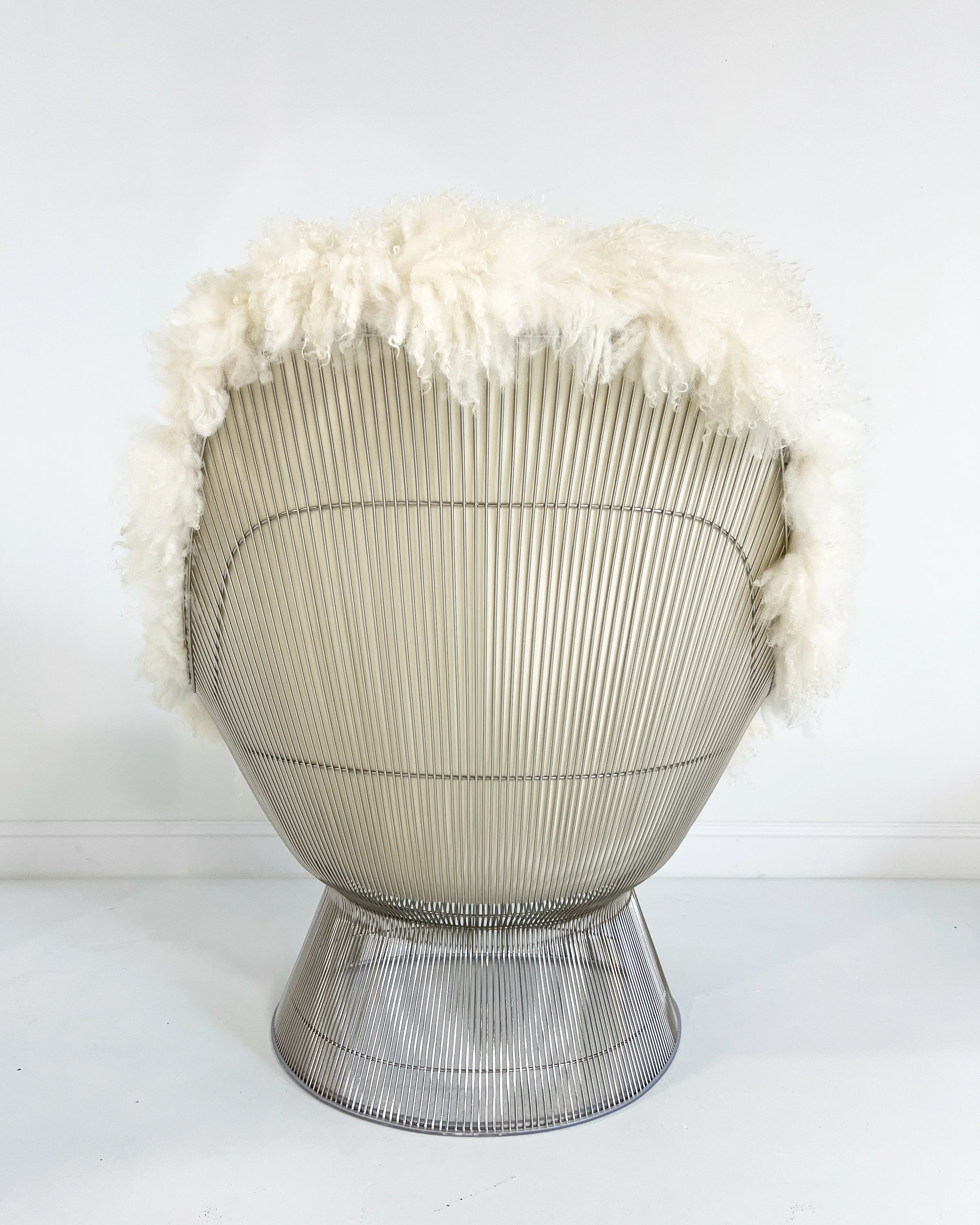 Easy Chair and Ottoman in Gotland Sheepskin and Leather - Image 4