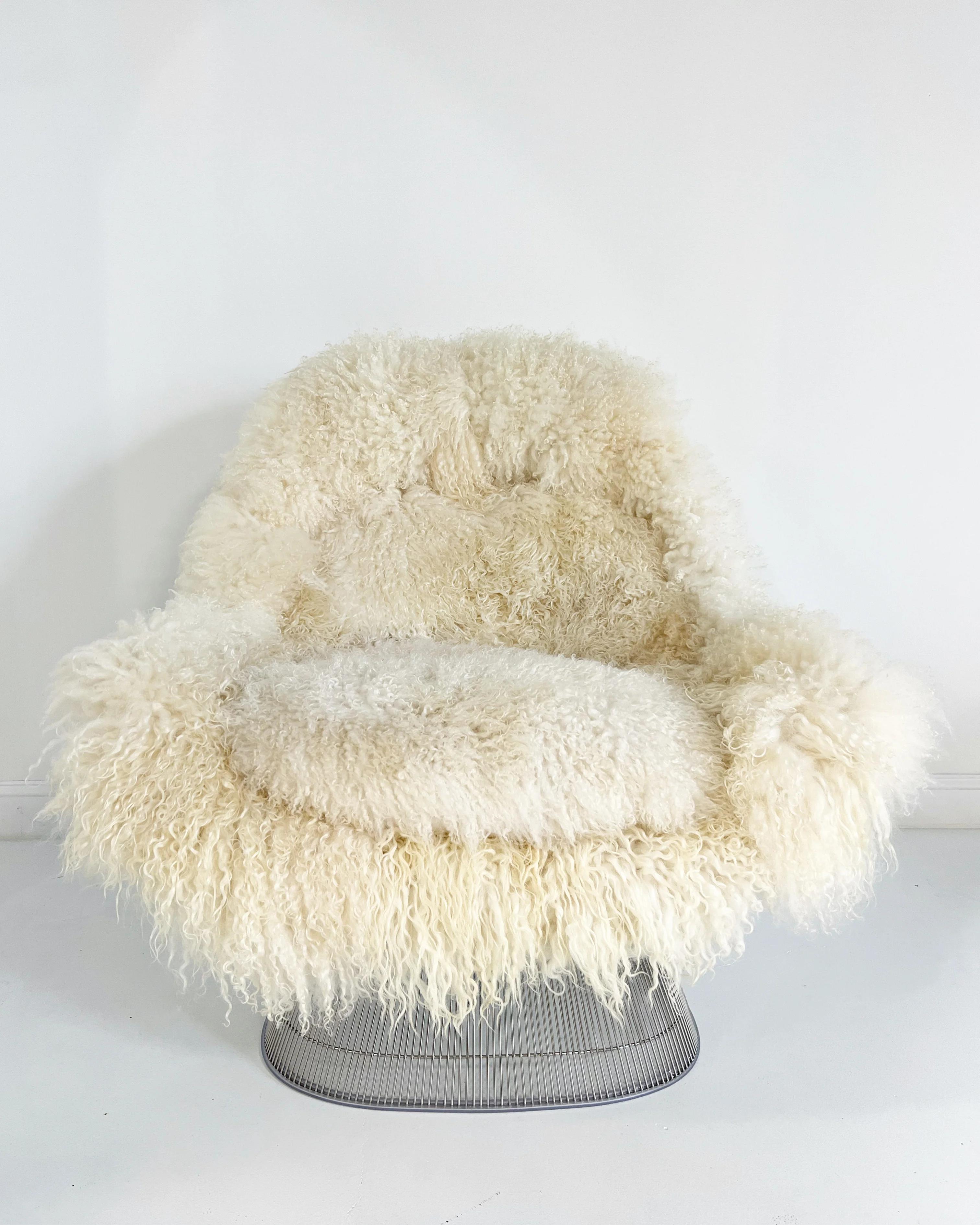 Easy Chair and Ottoman in Gotland Sheepskin and Leather - Image 5