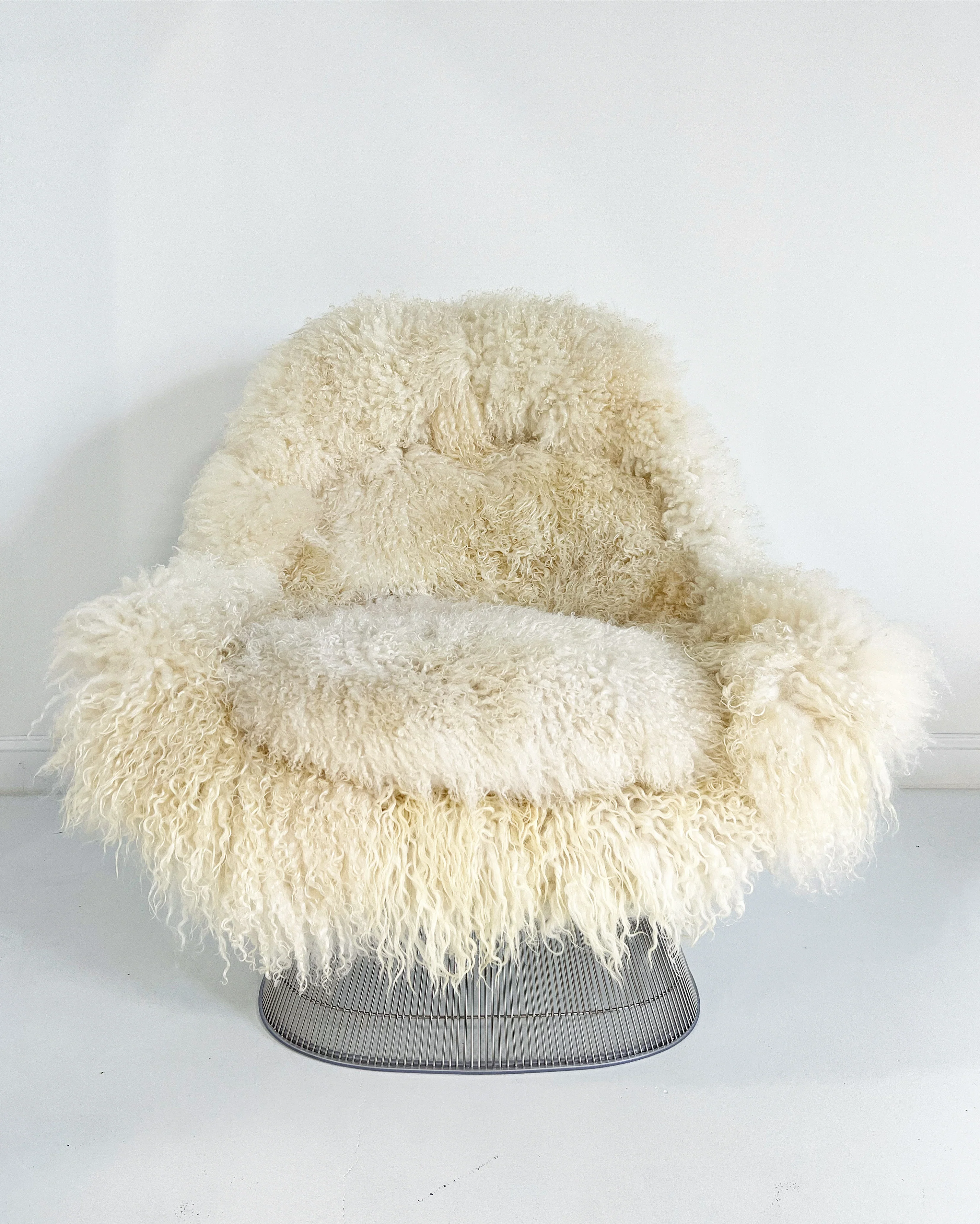 Easy Chair and Ottoman in Gotland Sheepskin and Leather - Image 7