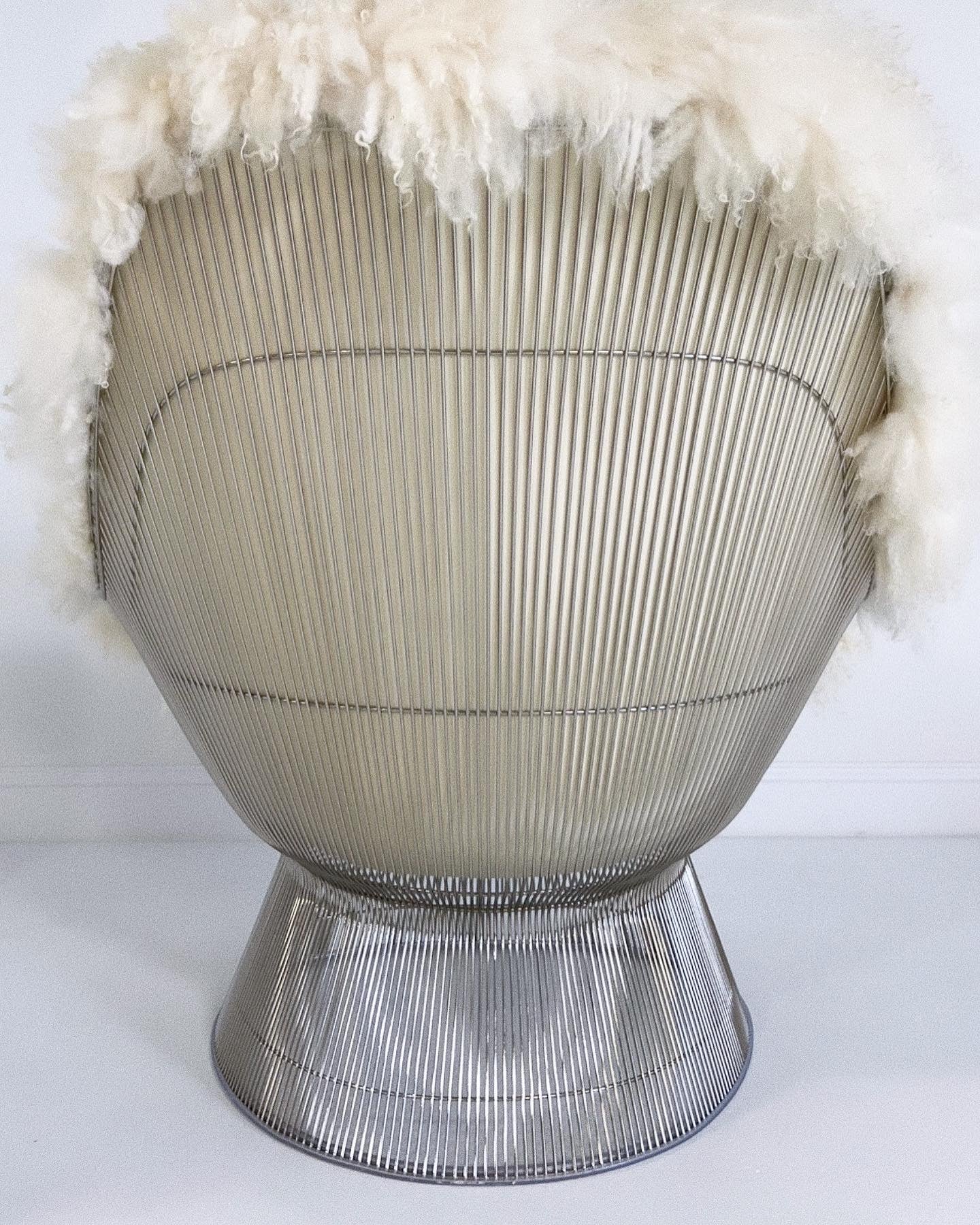 Easy Chair and Ottoman in Gotland Sheepskin and Leather - Image 9