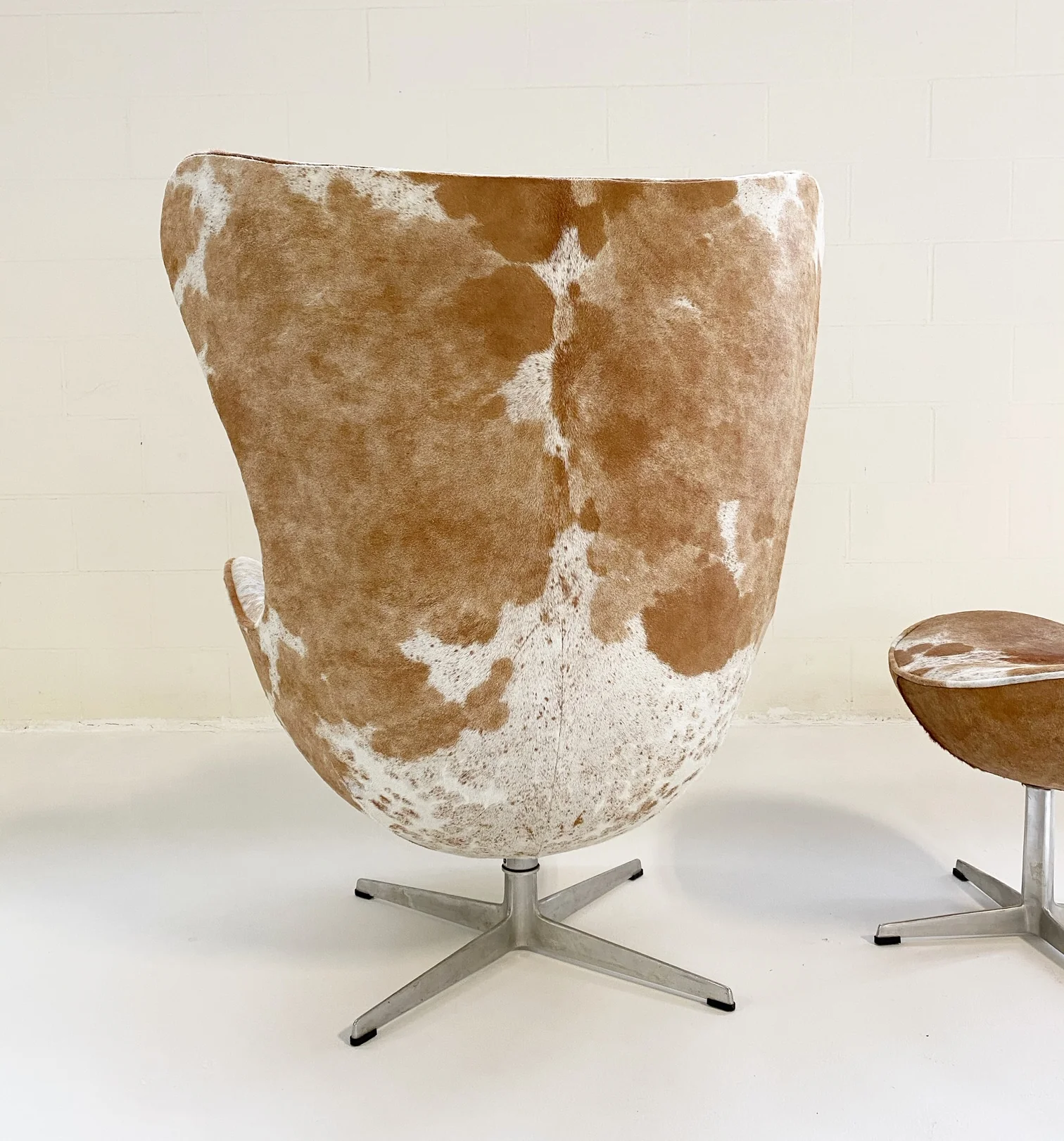Egg Chair and Ottoman in Brazilian Cowhide - Image 5