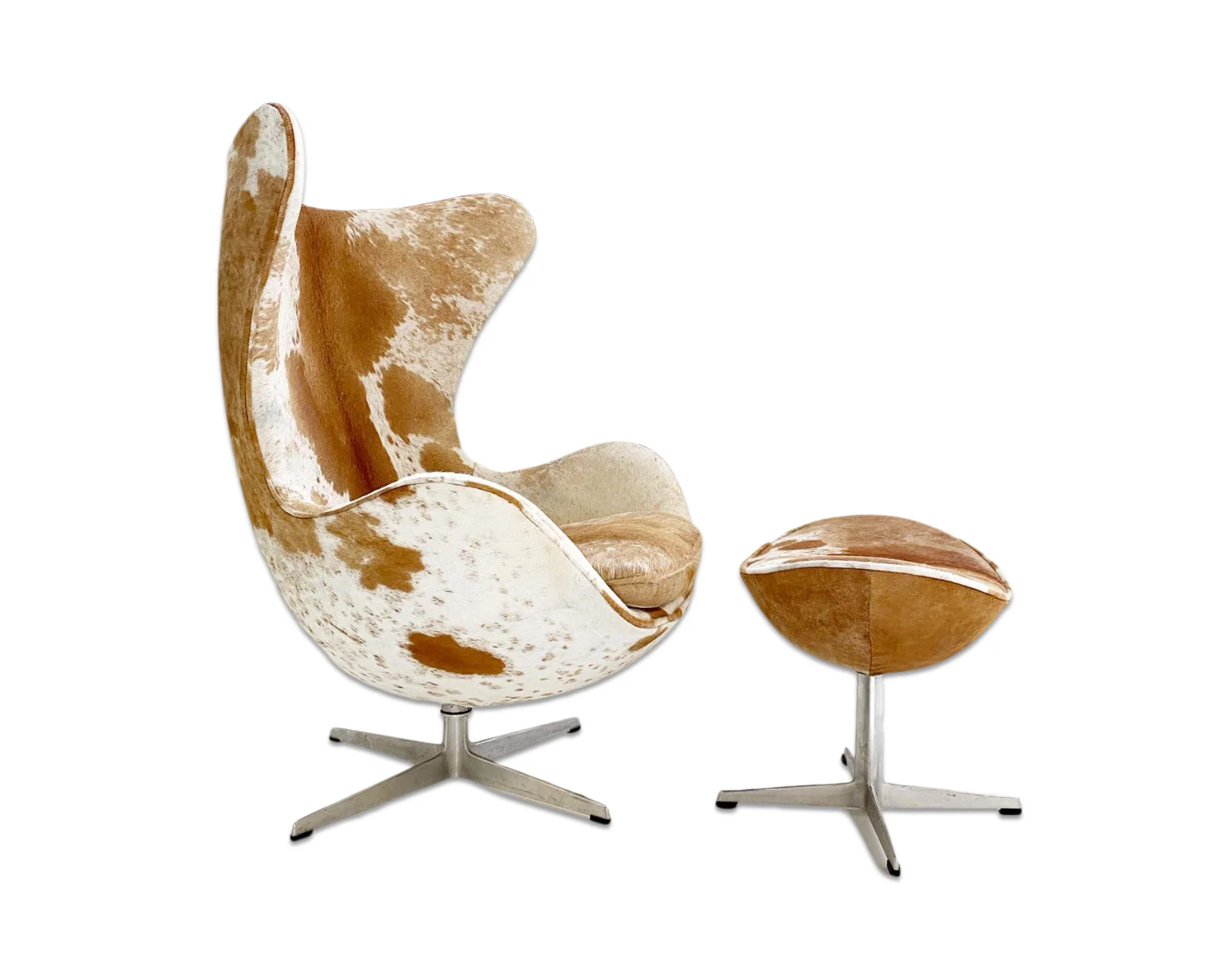 Egg Chair and Ottoman in Brazilian Cowhide - Image 8