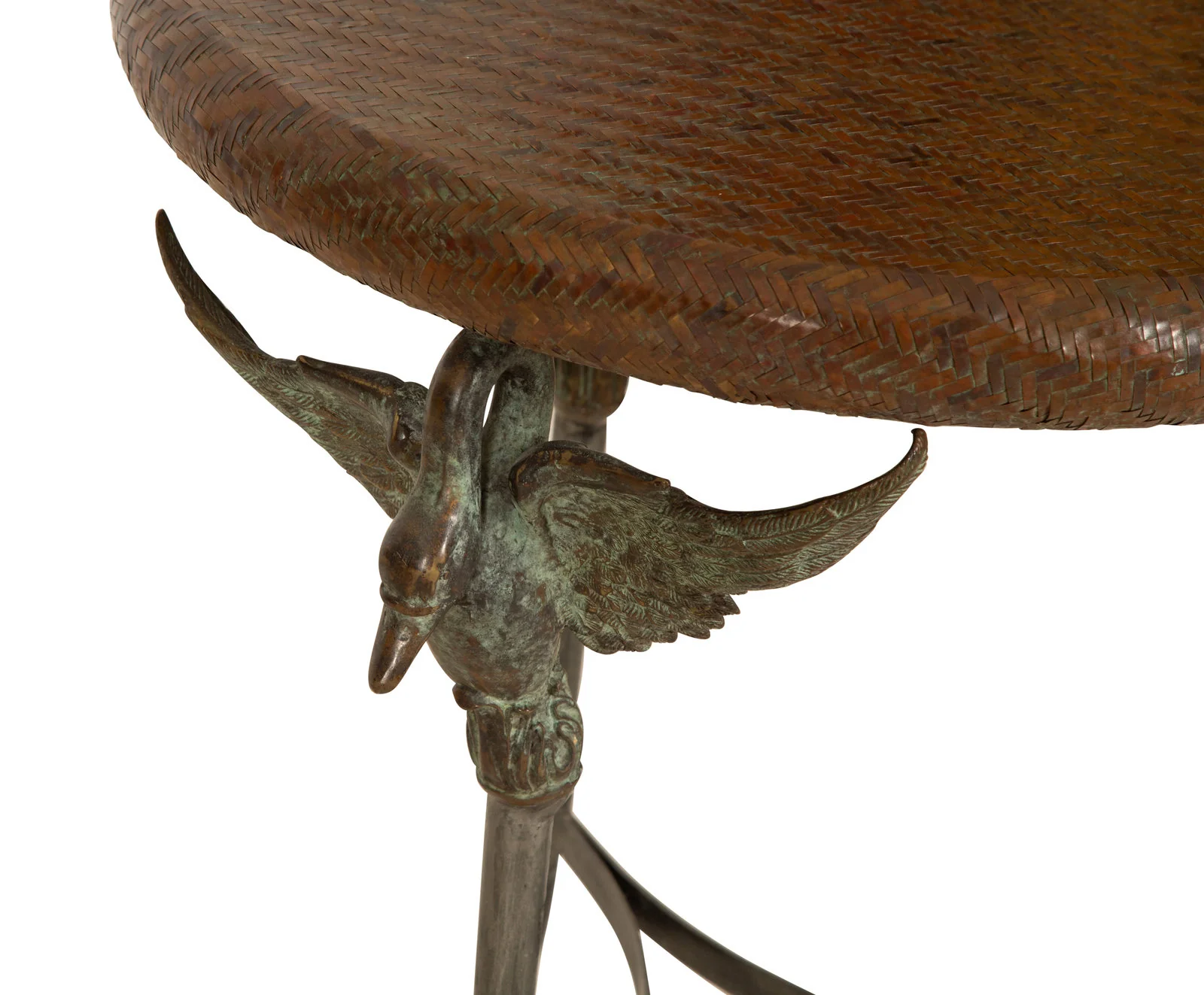 Vintage Empire Style Steel and Bronze Swan Gueridons, ONE available - Image 9