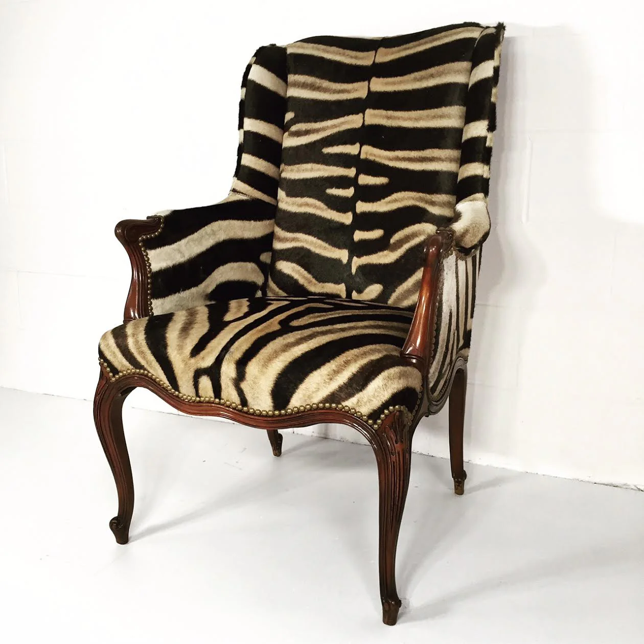 English Wingback in Zebra Hide