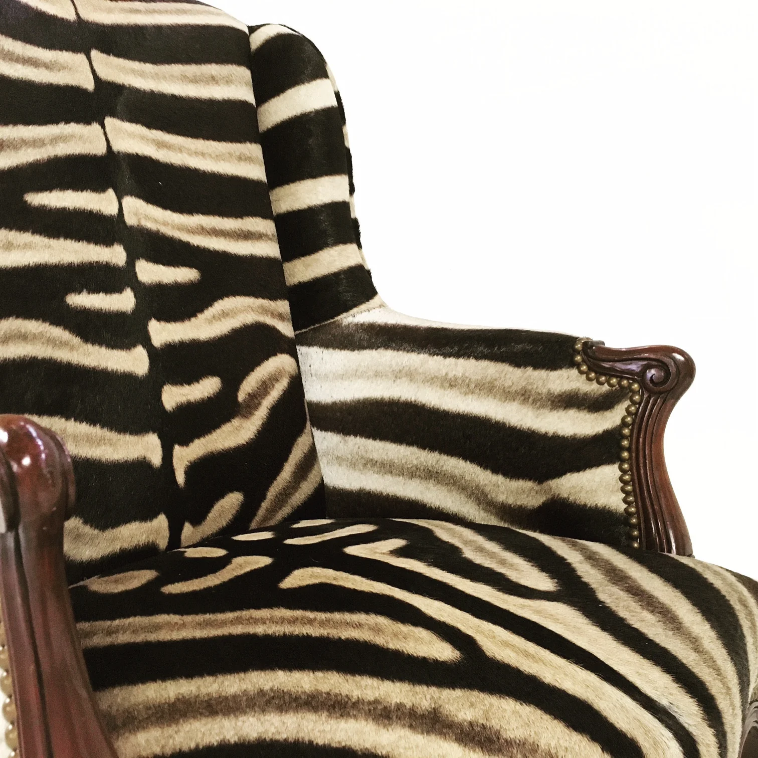 English Wingback in Zebra Hide - Image 8