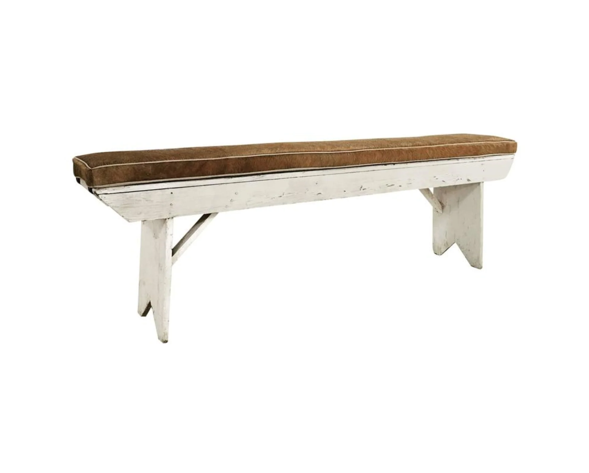 Farmhouse Bench with Cowhide Cushion - Image 7