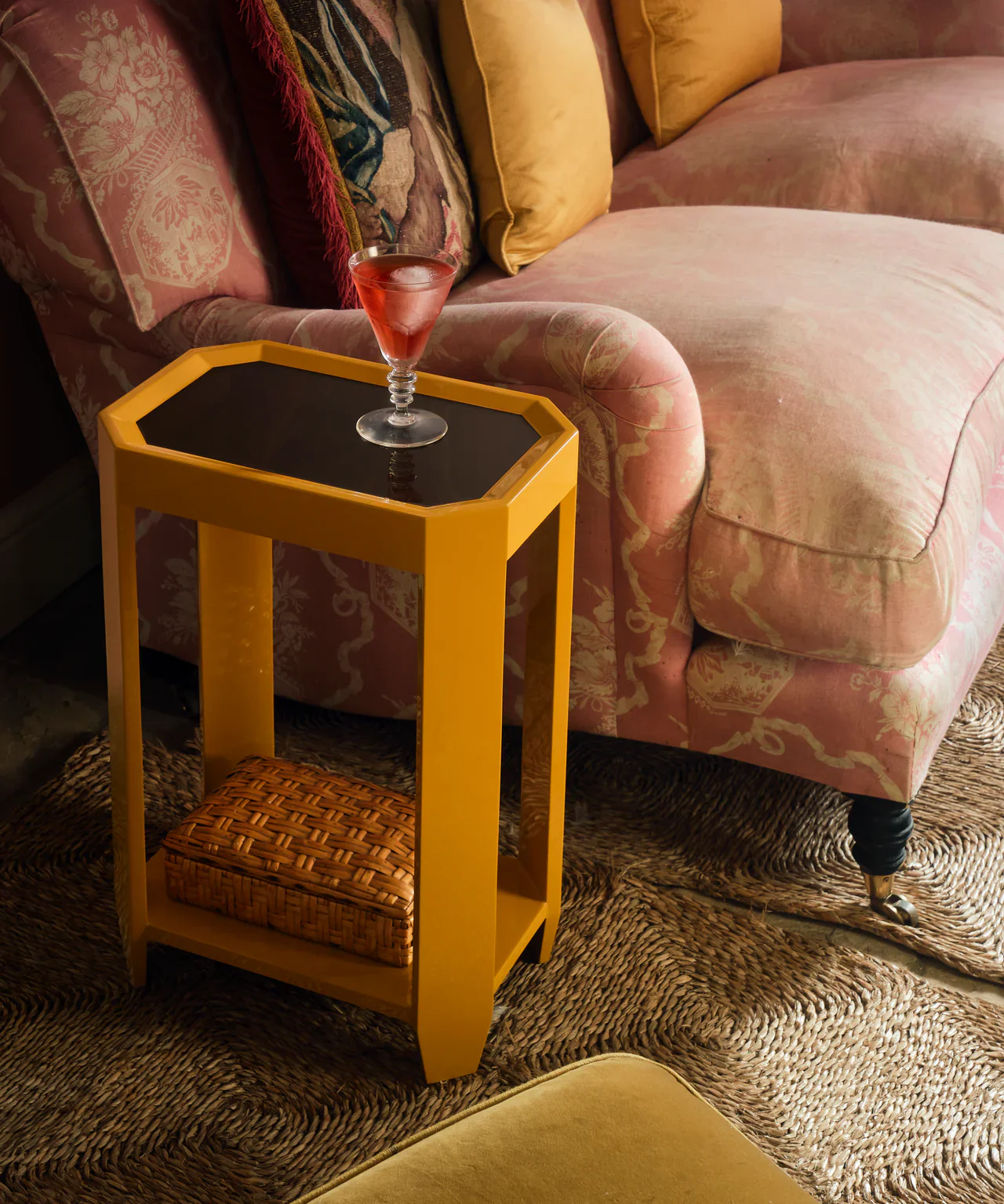 Felix Rectangular Side Table | Chocolate/Sienna Yellow - Image 2