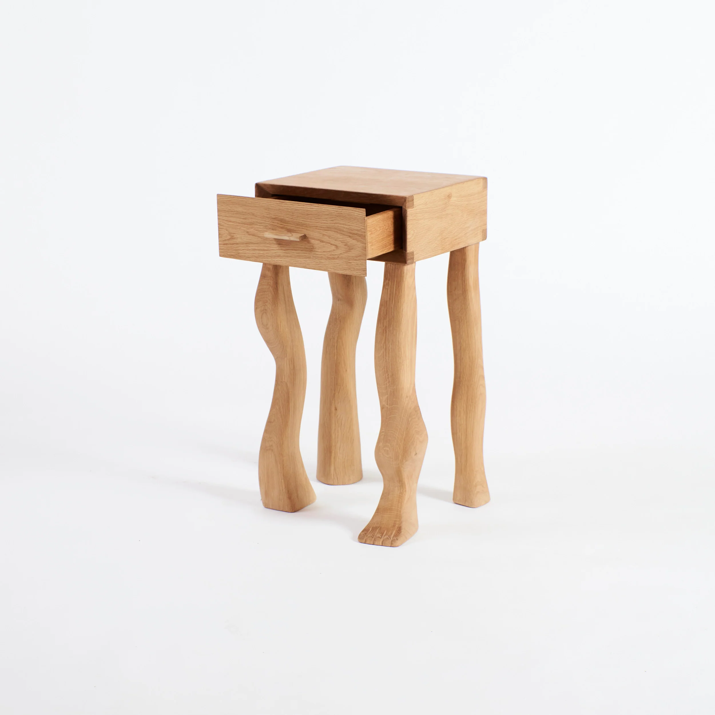 Foot Side Table in Oak - Image 7