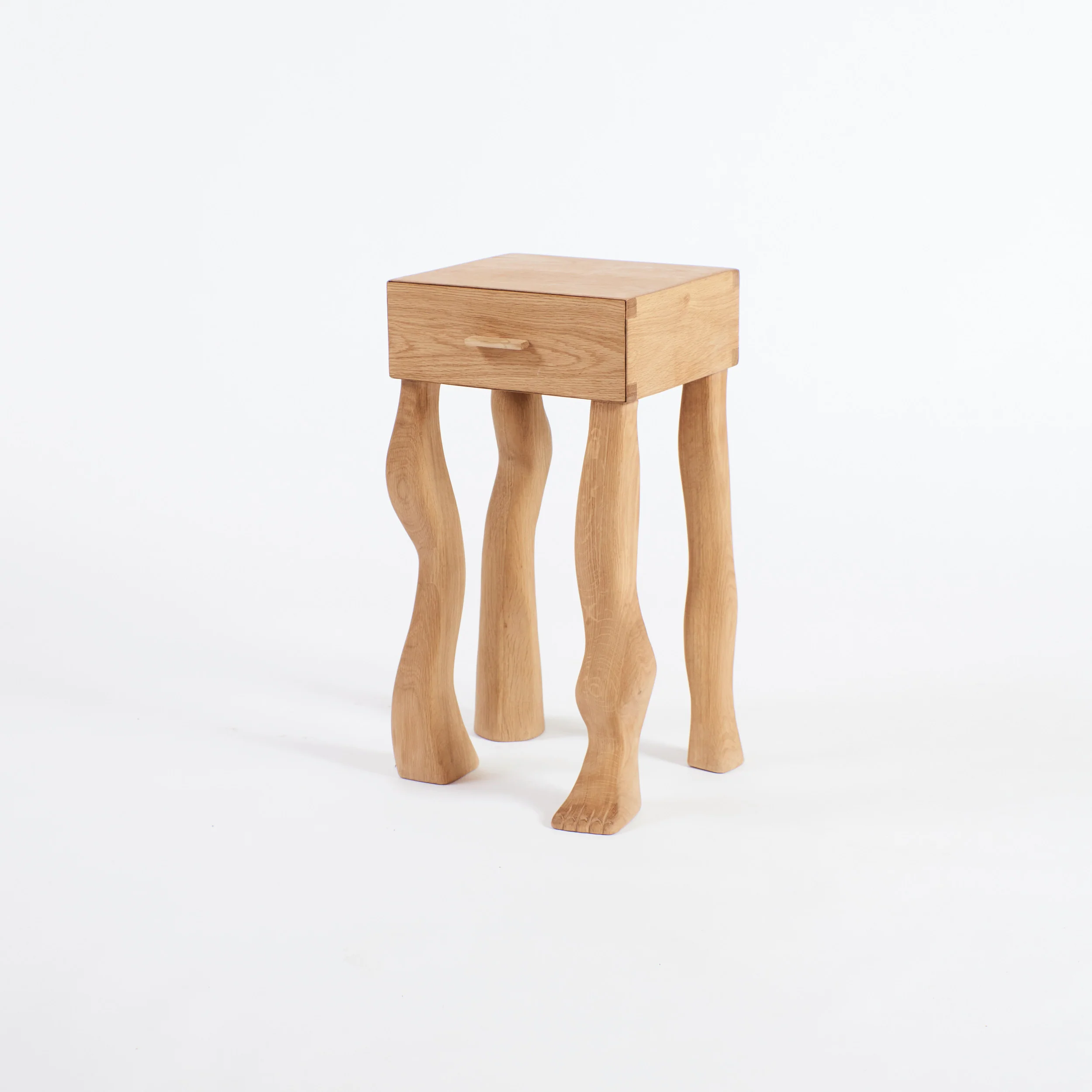 Foot Side Table in Oak - Image 8