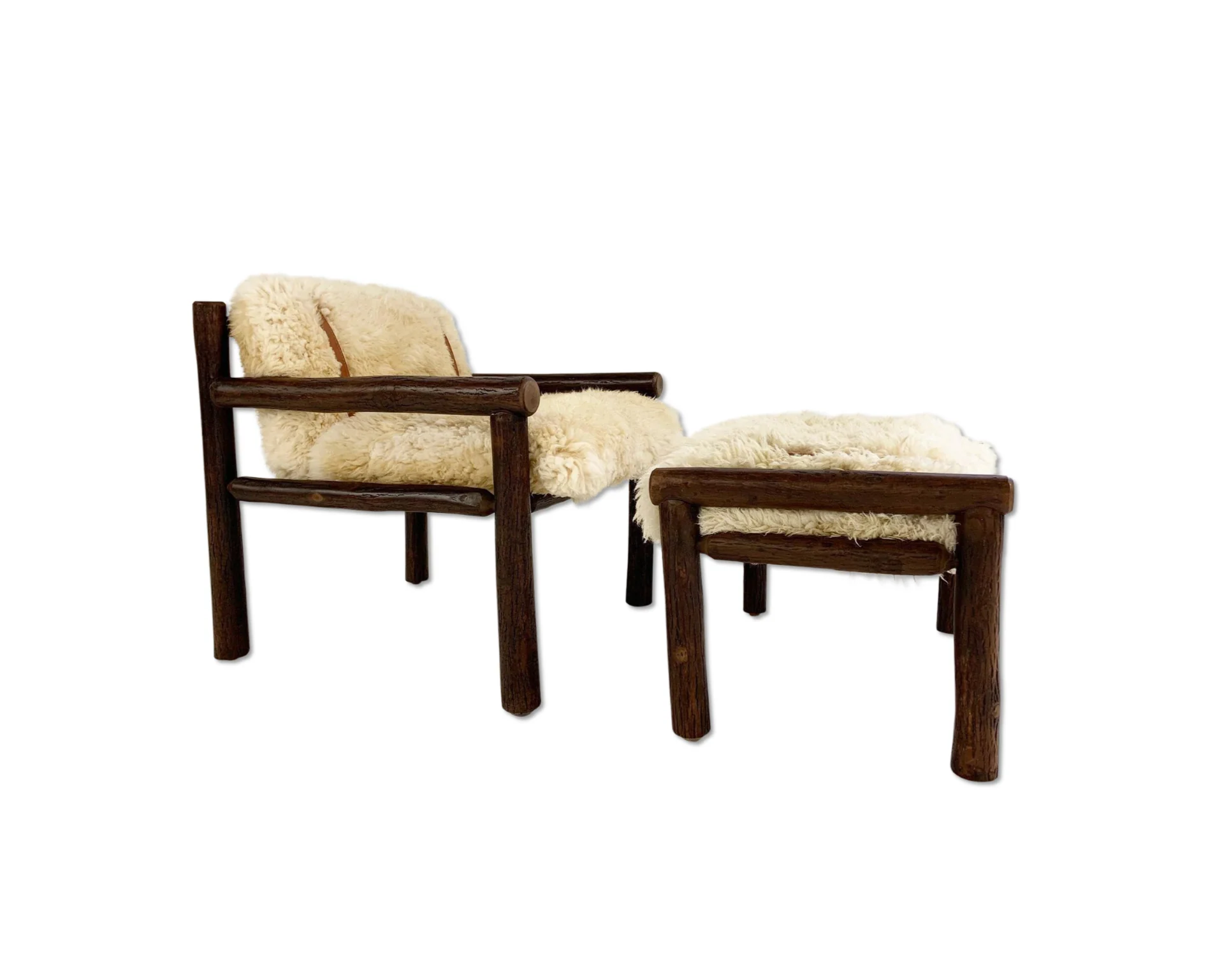 Butte Chair and Ottoman with Sheepskin Cushions - Image 11