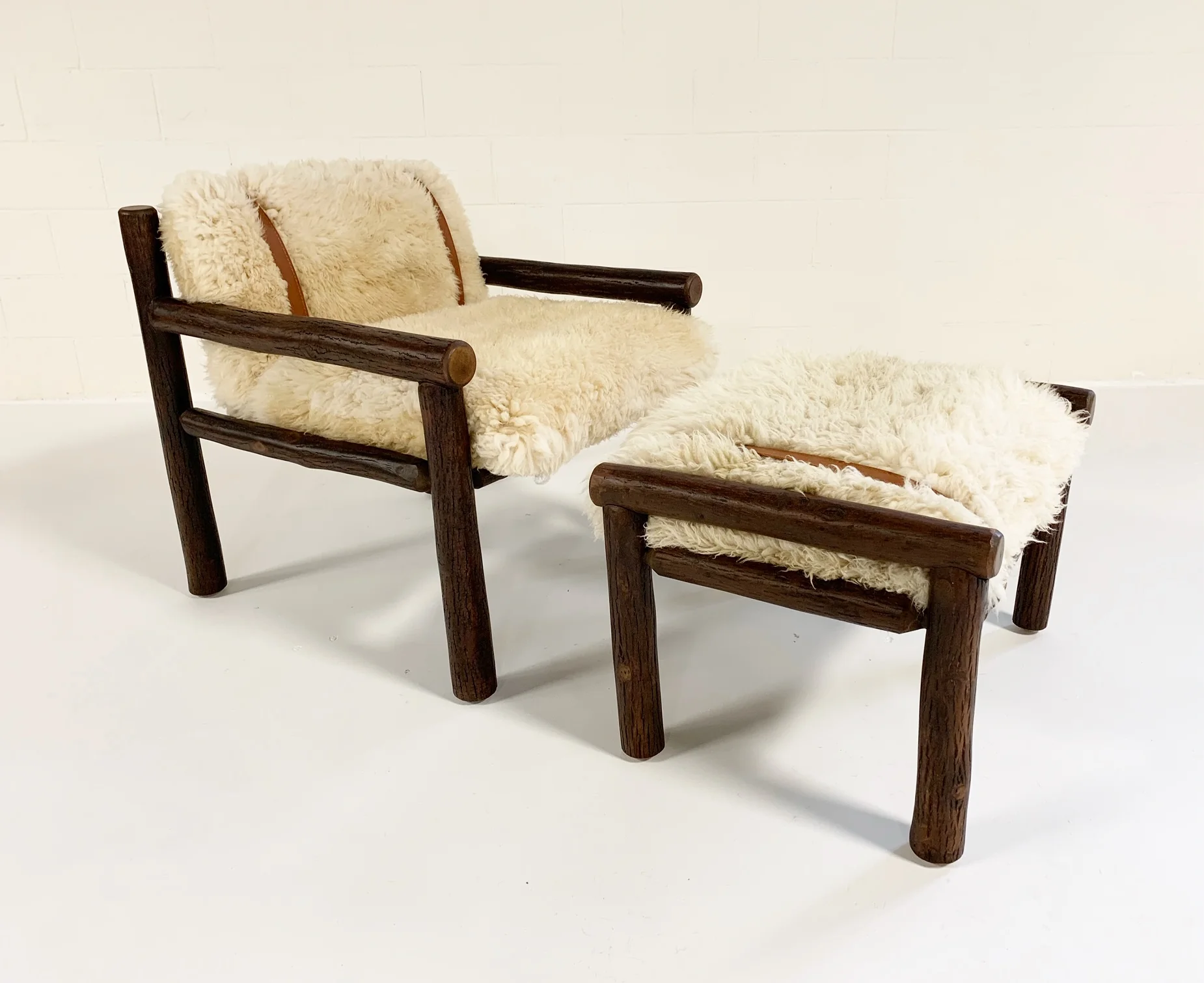 Butte Chair and Ottoman with Sheepskin Cushions - Image 3
