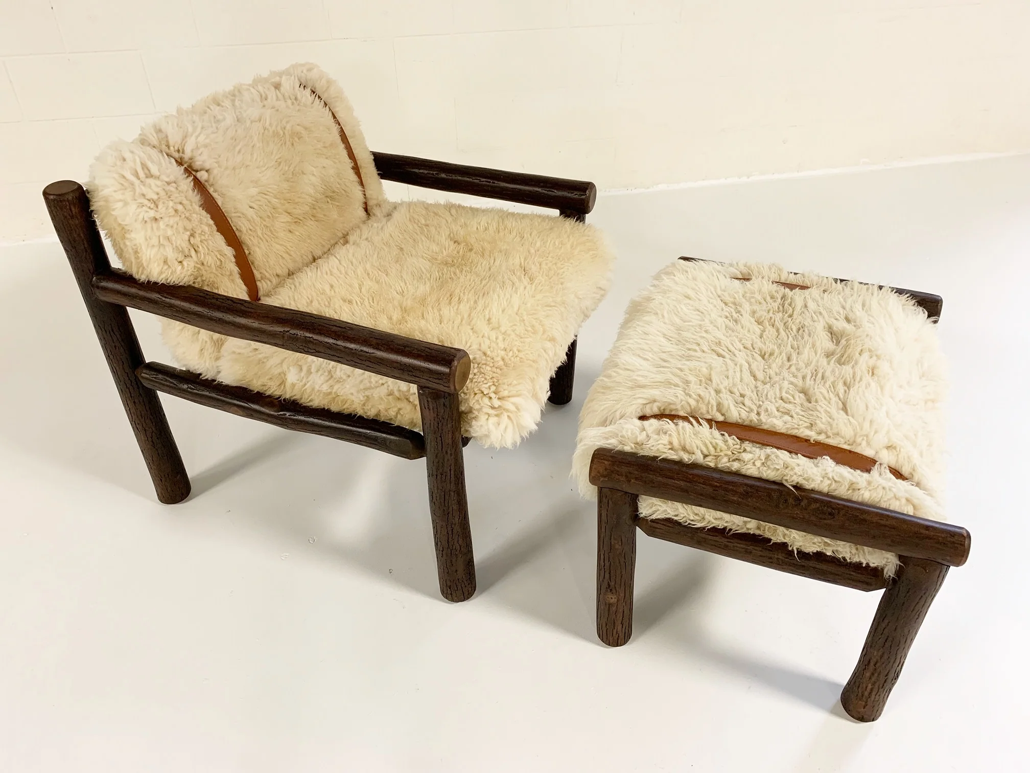 Butte Chair and Ottoman with Sheepskin Cushions - Image 4