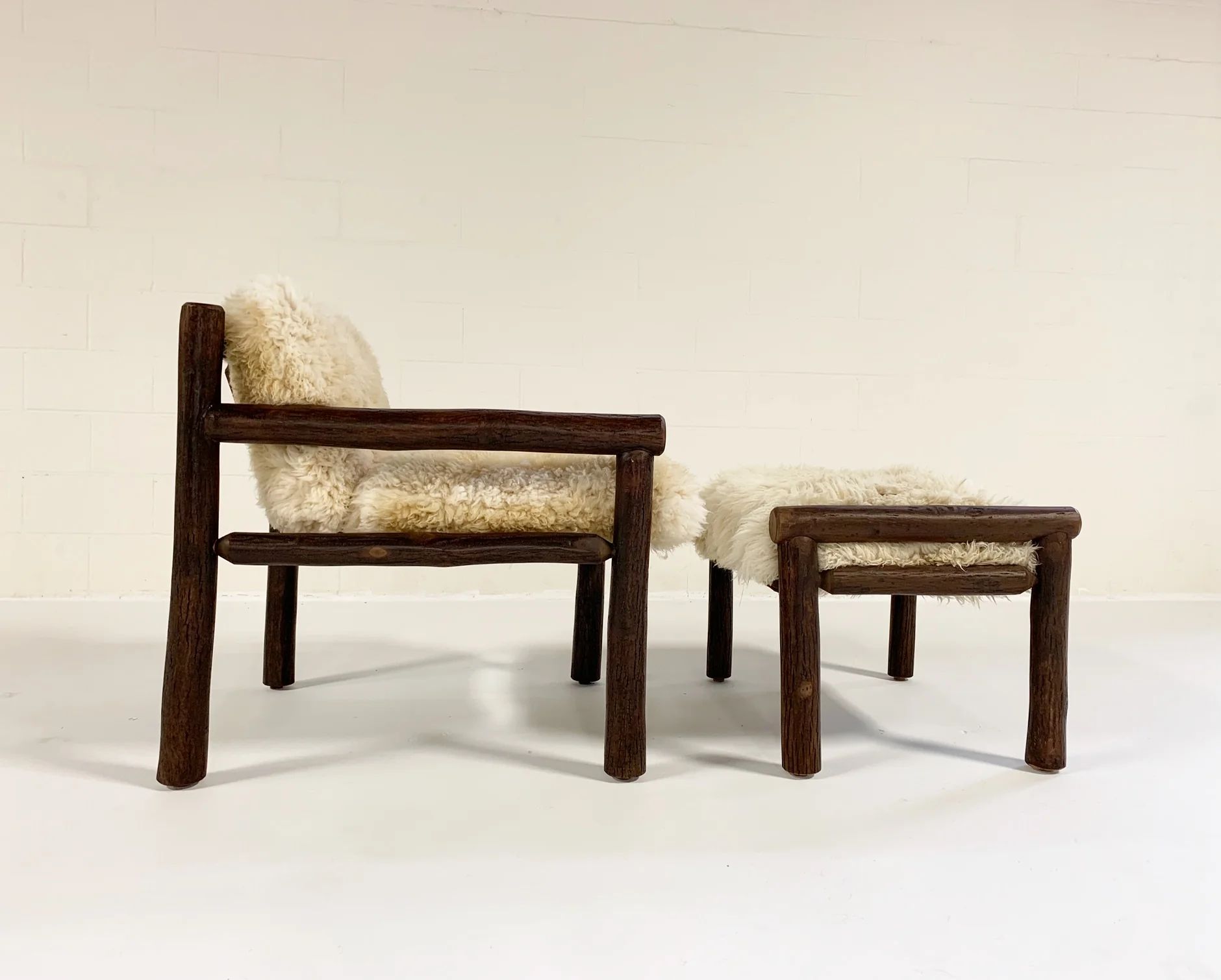 Butte Chair and Ottoman with Sheepskin Cushions - Image 5