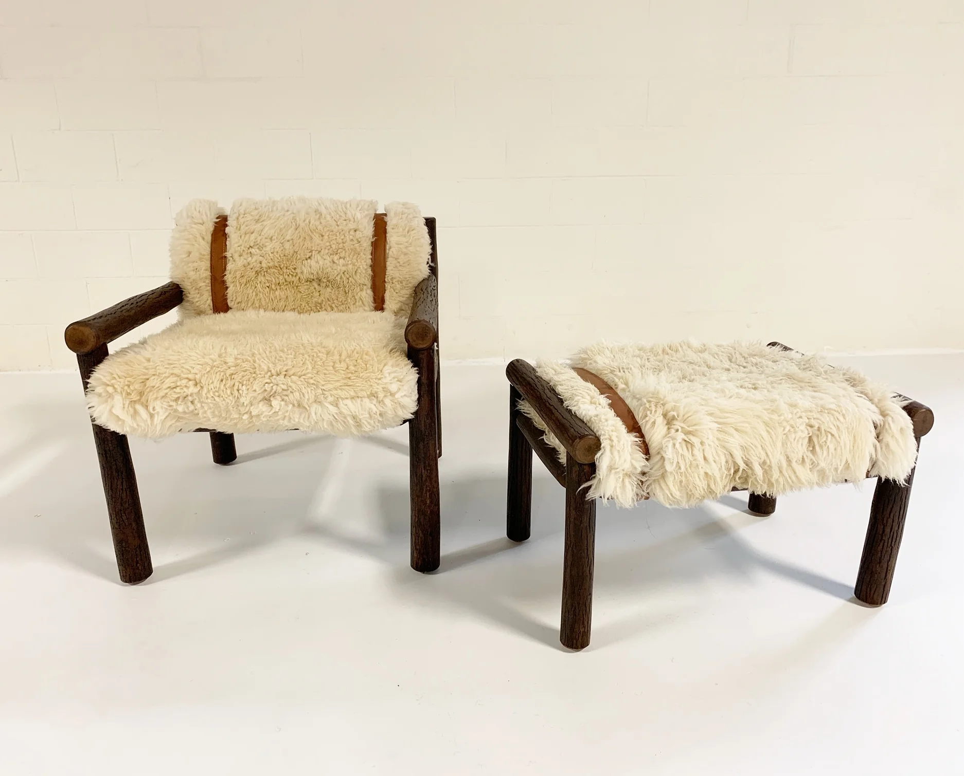 Butte Chair and Ottoman with Sheepskin Cushions - Image 6