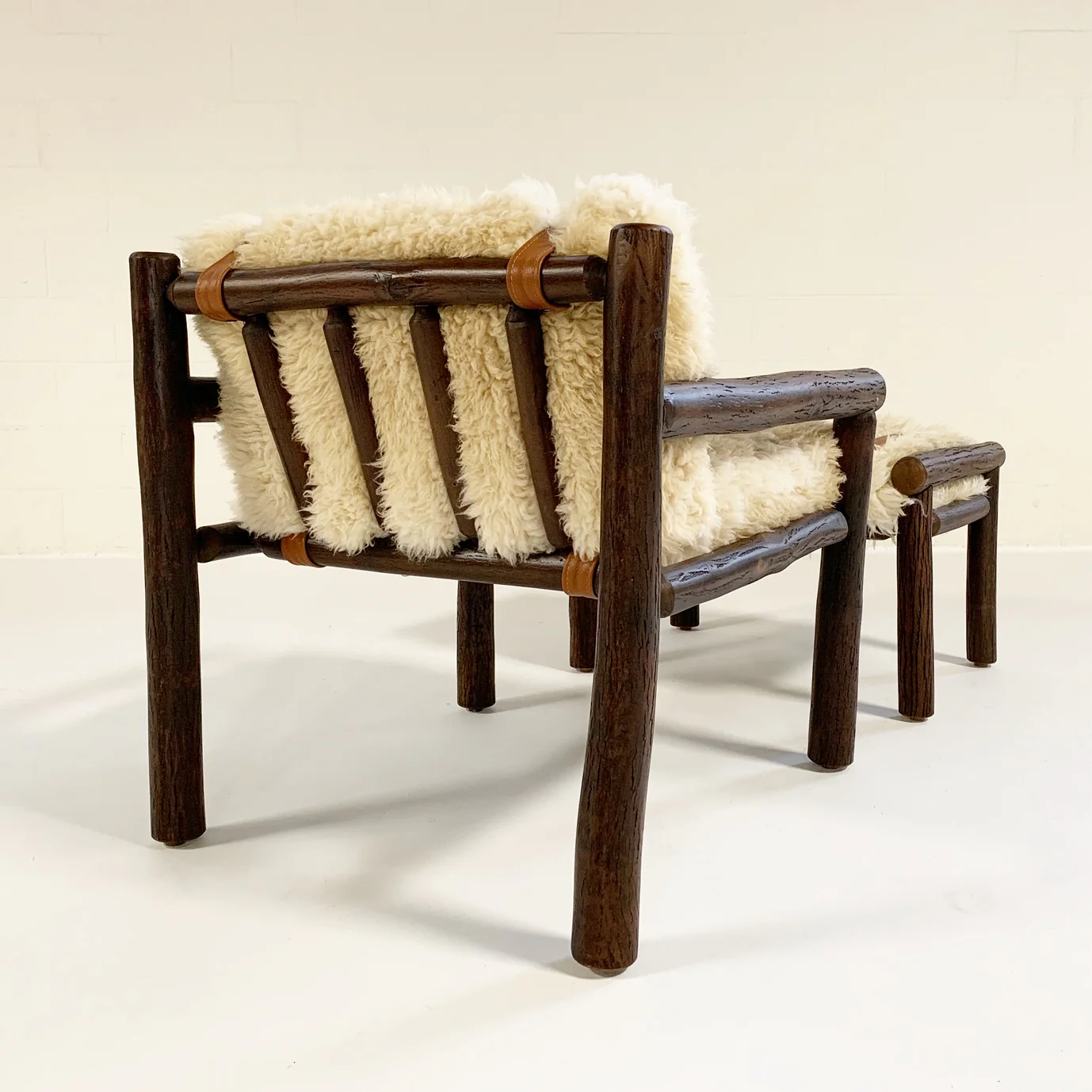 Butte Chair and Ottoman with Sheepskin Cushions - Image 9