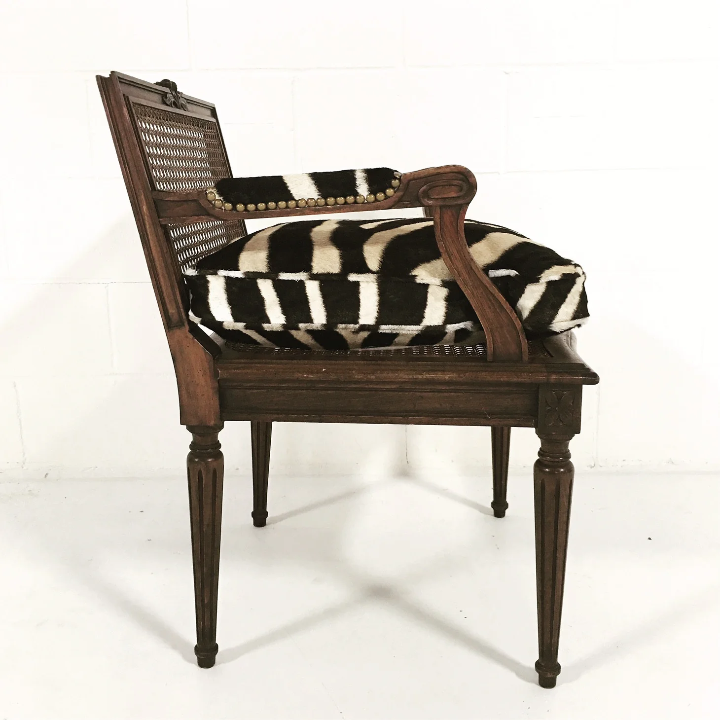 Louis XVI Style Chair with Zebra Cushion - Image 5