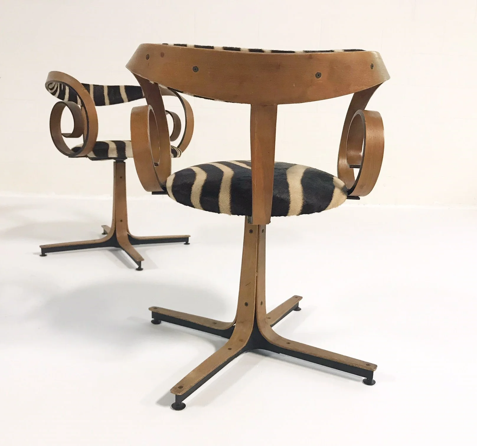 Sultana Chairs in Zebra Hide, pair - Image 10
