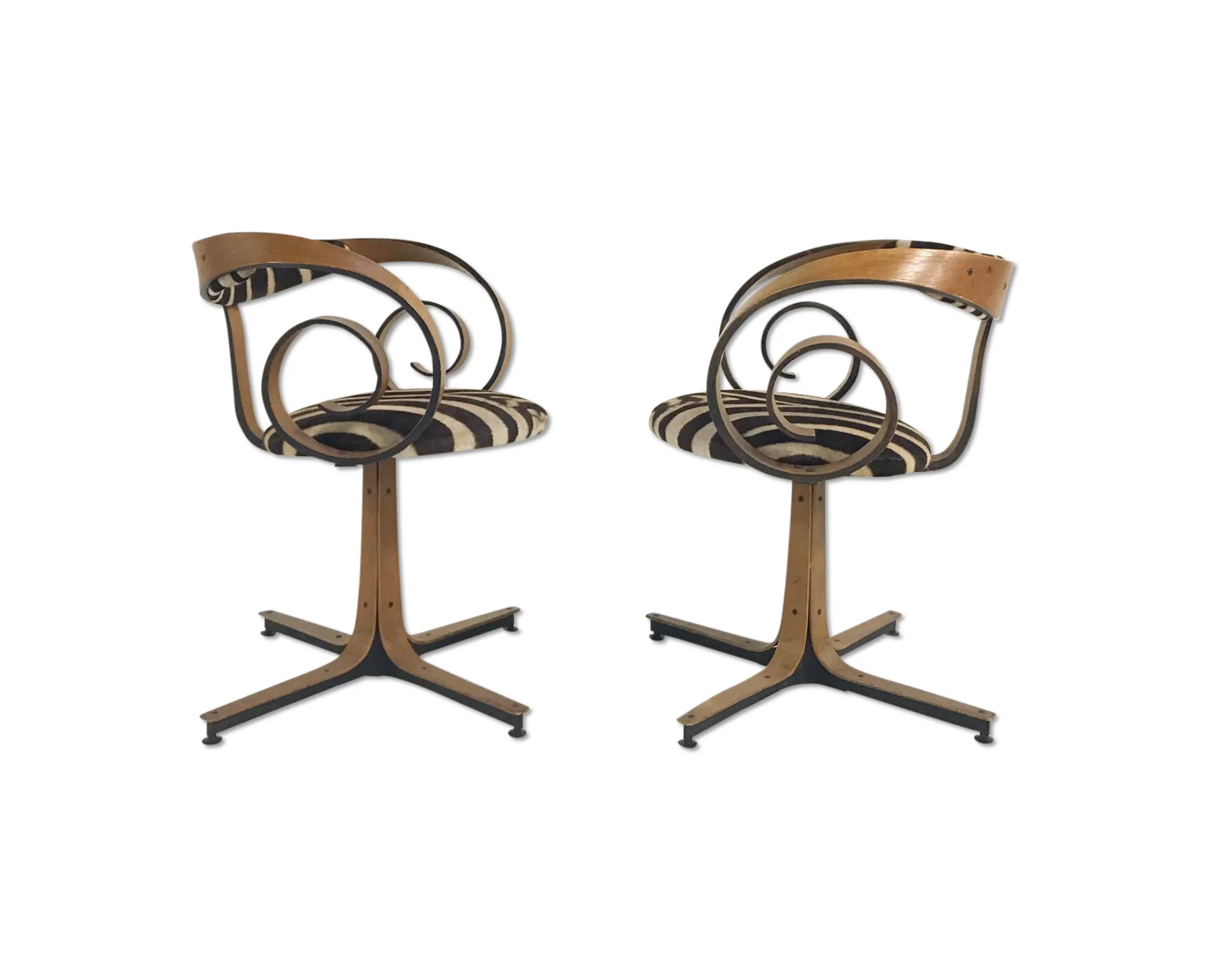 Sultana Chairs in Zebra Hide, pair - Image 11