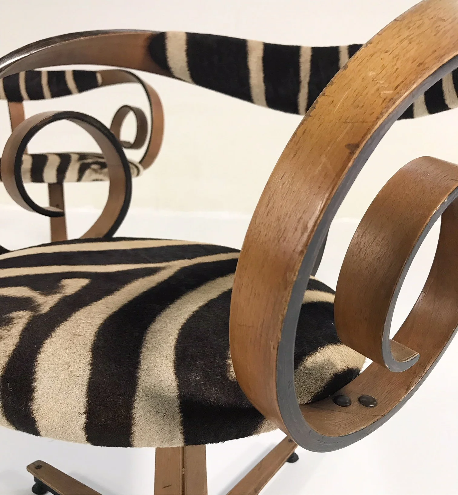 Sultana Chairs in Zebra Hide, pair - Image 3
