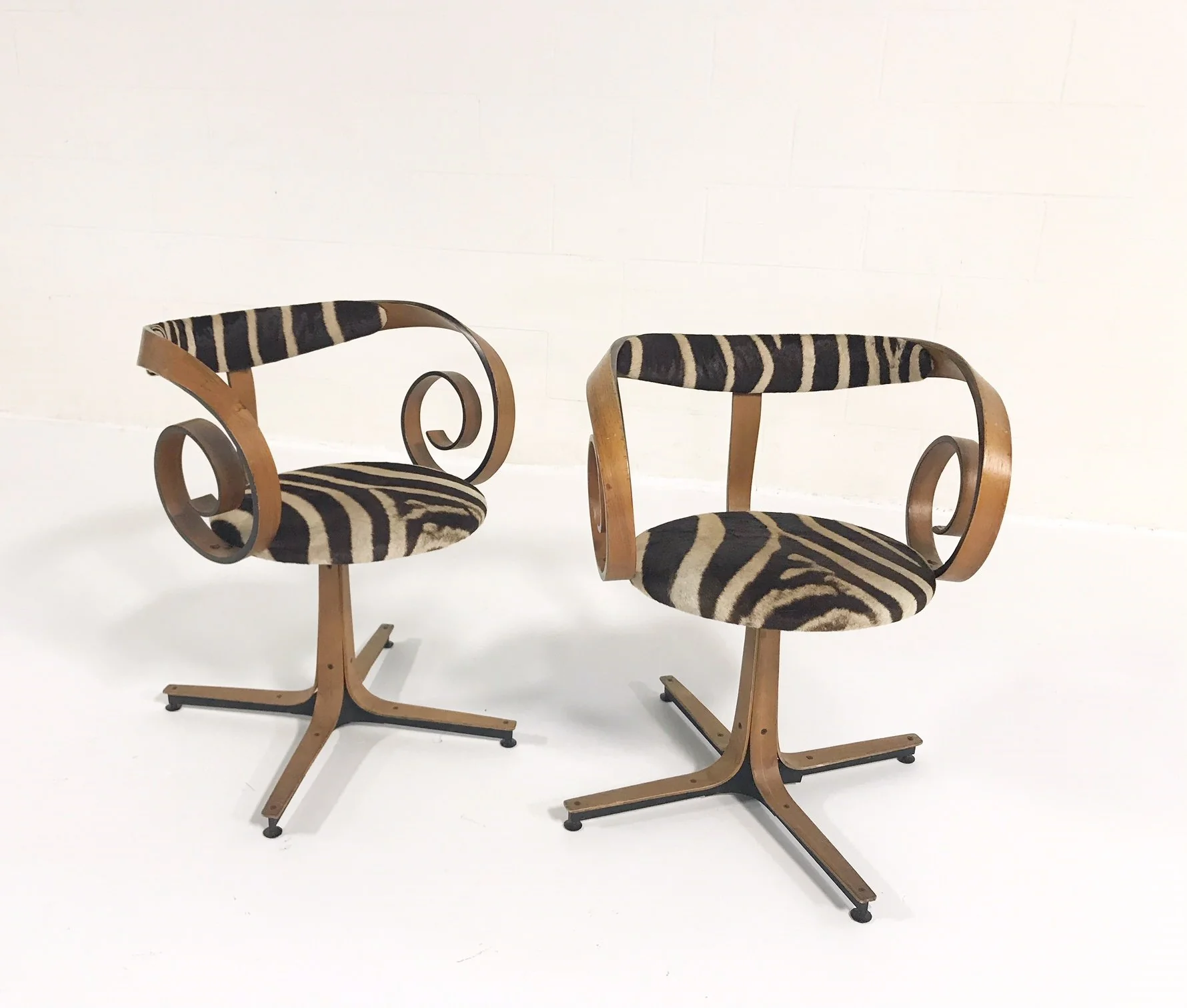 Sultana Chairs in Zebra Hide, pair - Image 4
