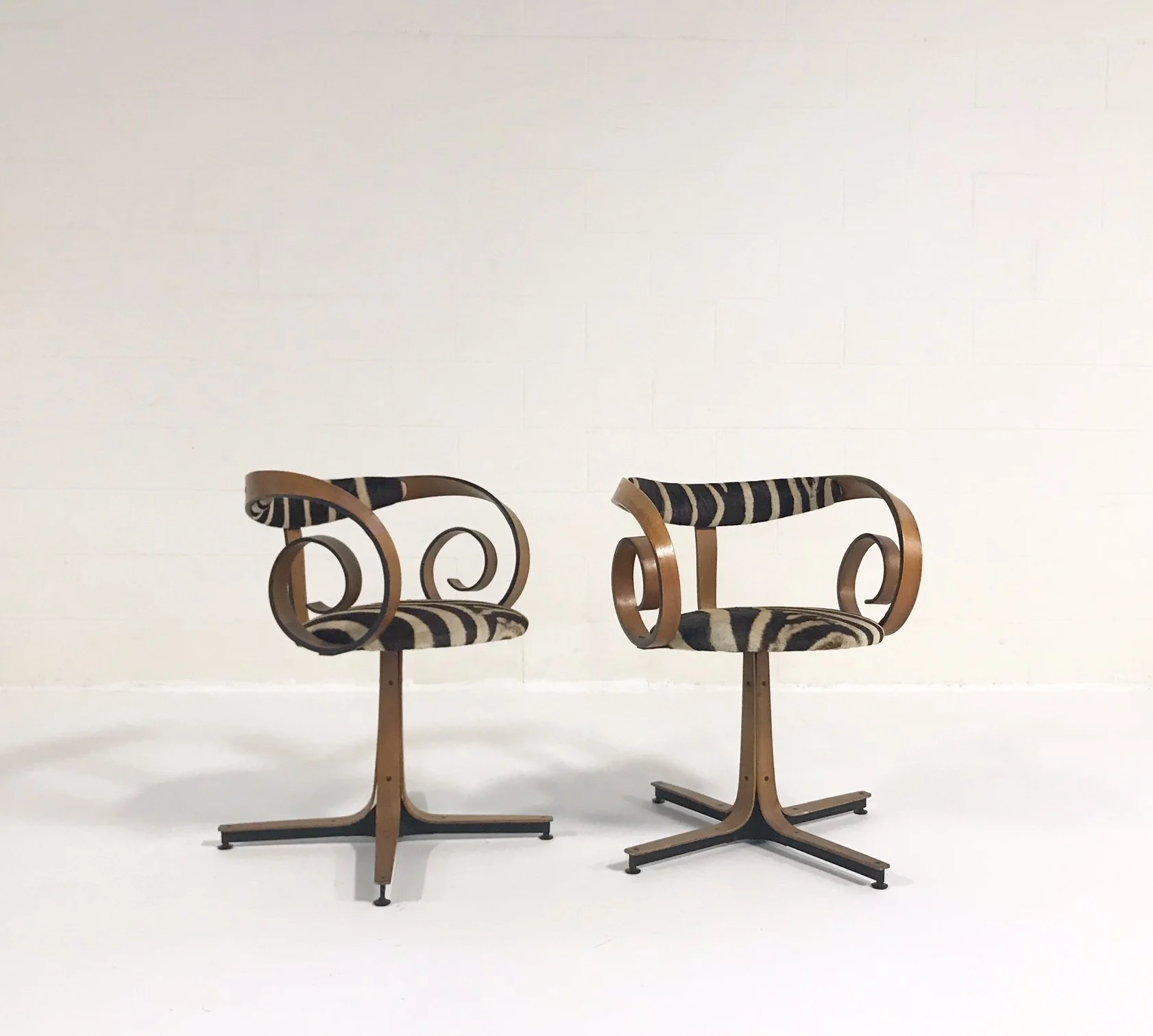 Sultana Chairs in Zebra Hide, pair - Image 5