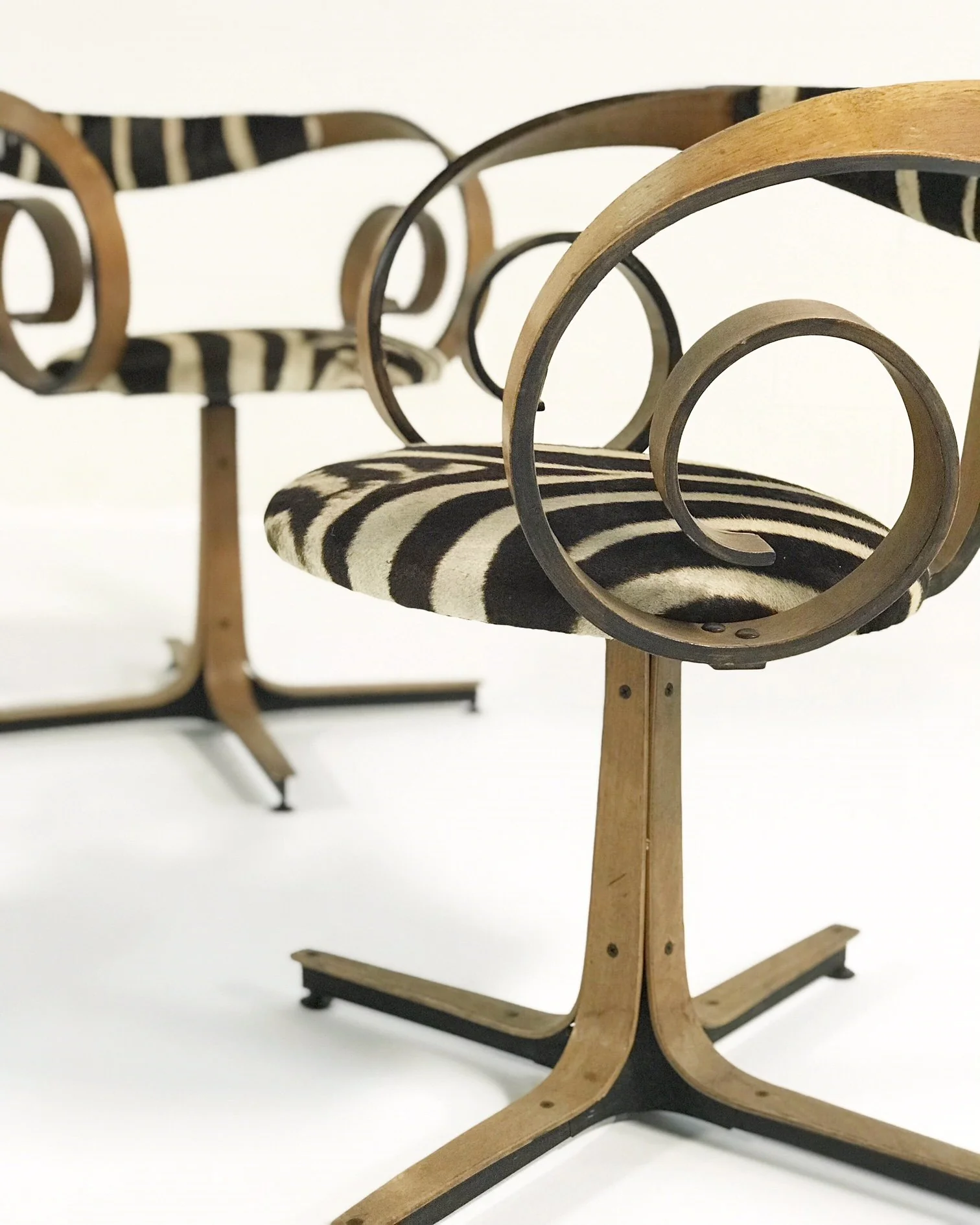 Sultana Chairs in Zebra Hide, pair - Image 6